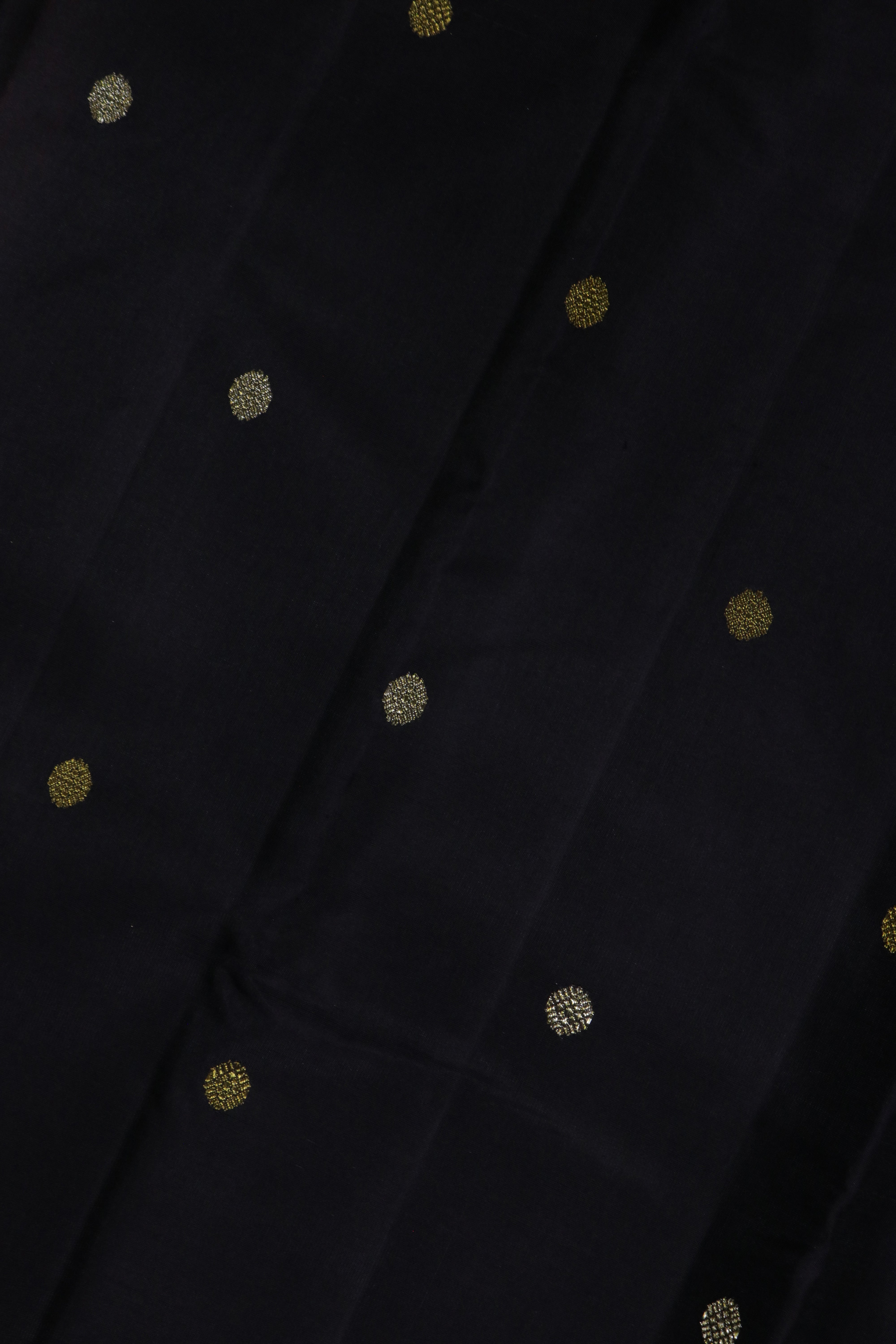 Dark Brown Kanchivaram Silk Saree with Zari Butta and Tissue Paithani Border