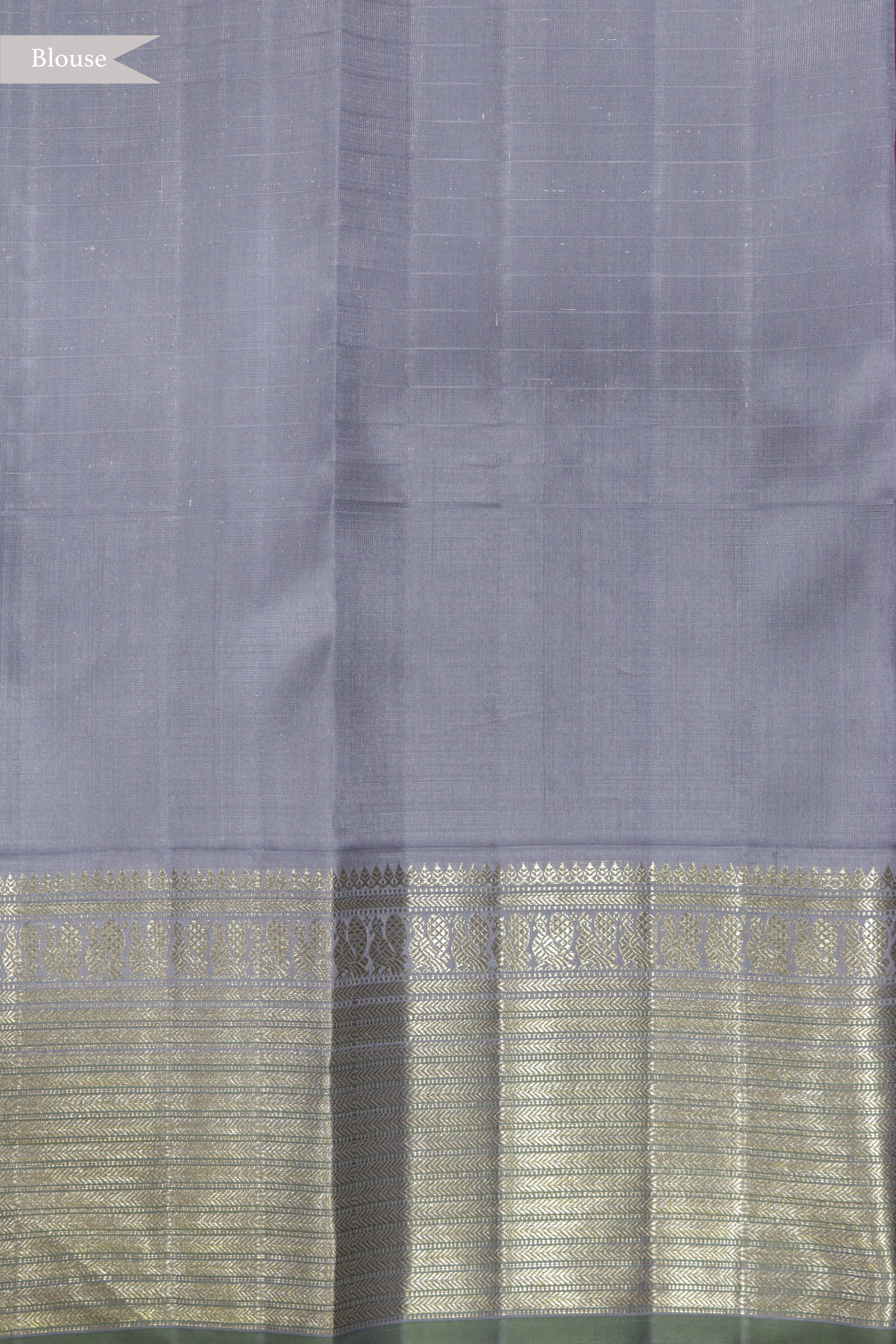 Lavender Kanchivaram Kora Silk Saree with Contrast Ash Border