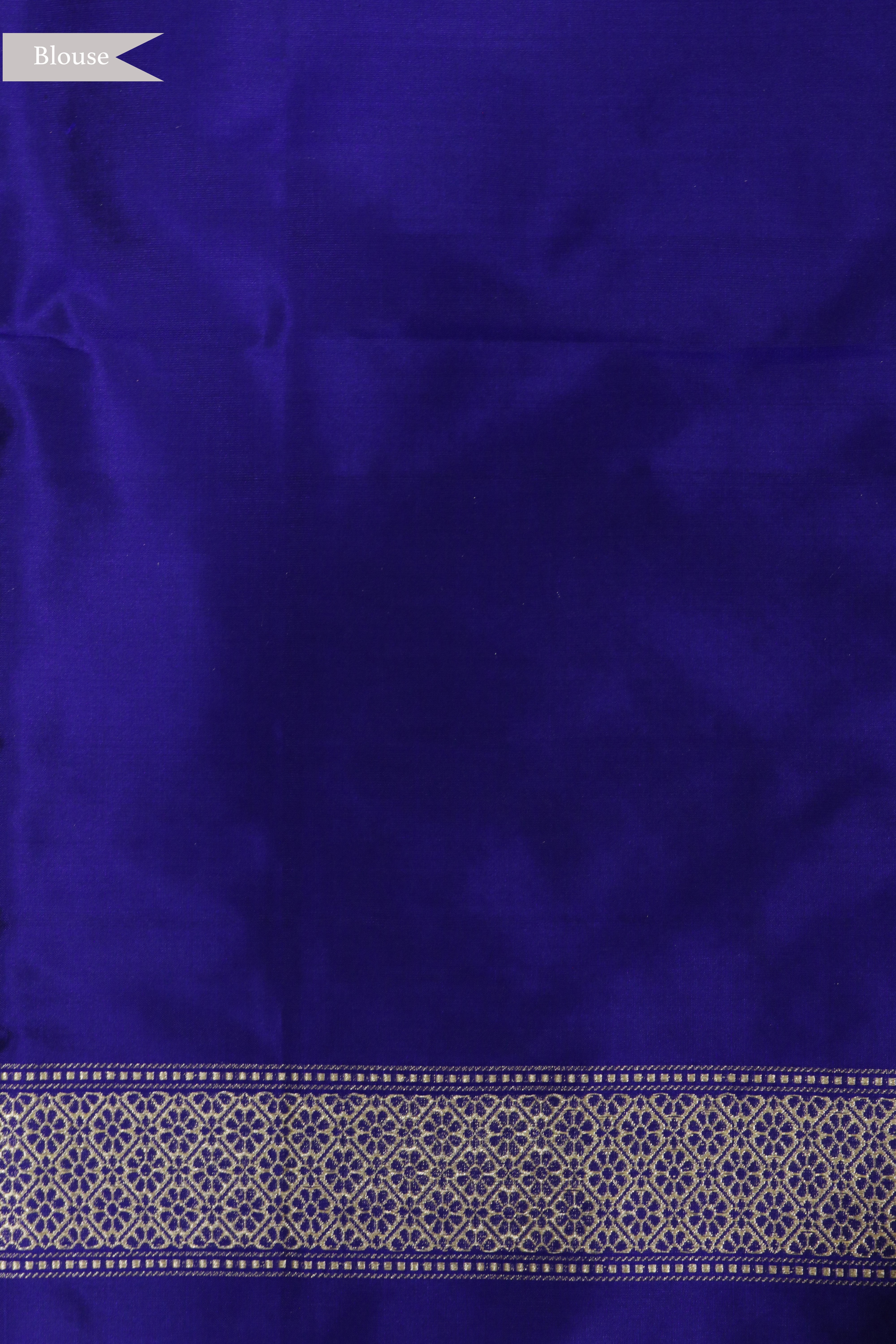 Purple Blue Banarasi Silk Saree