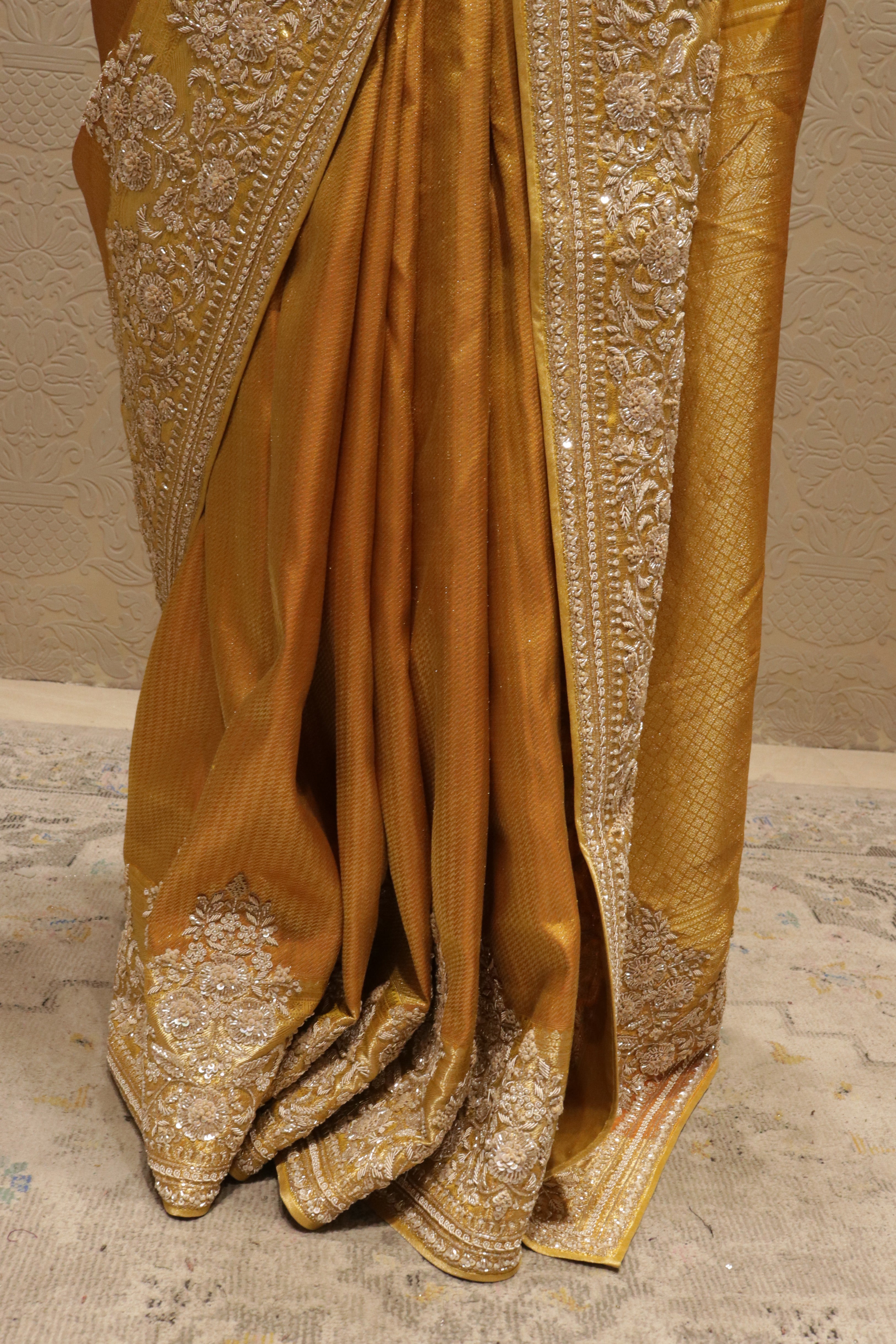Mustard Kanchipuram Silk Saree