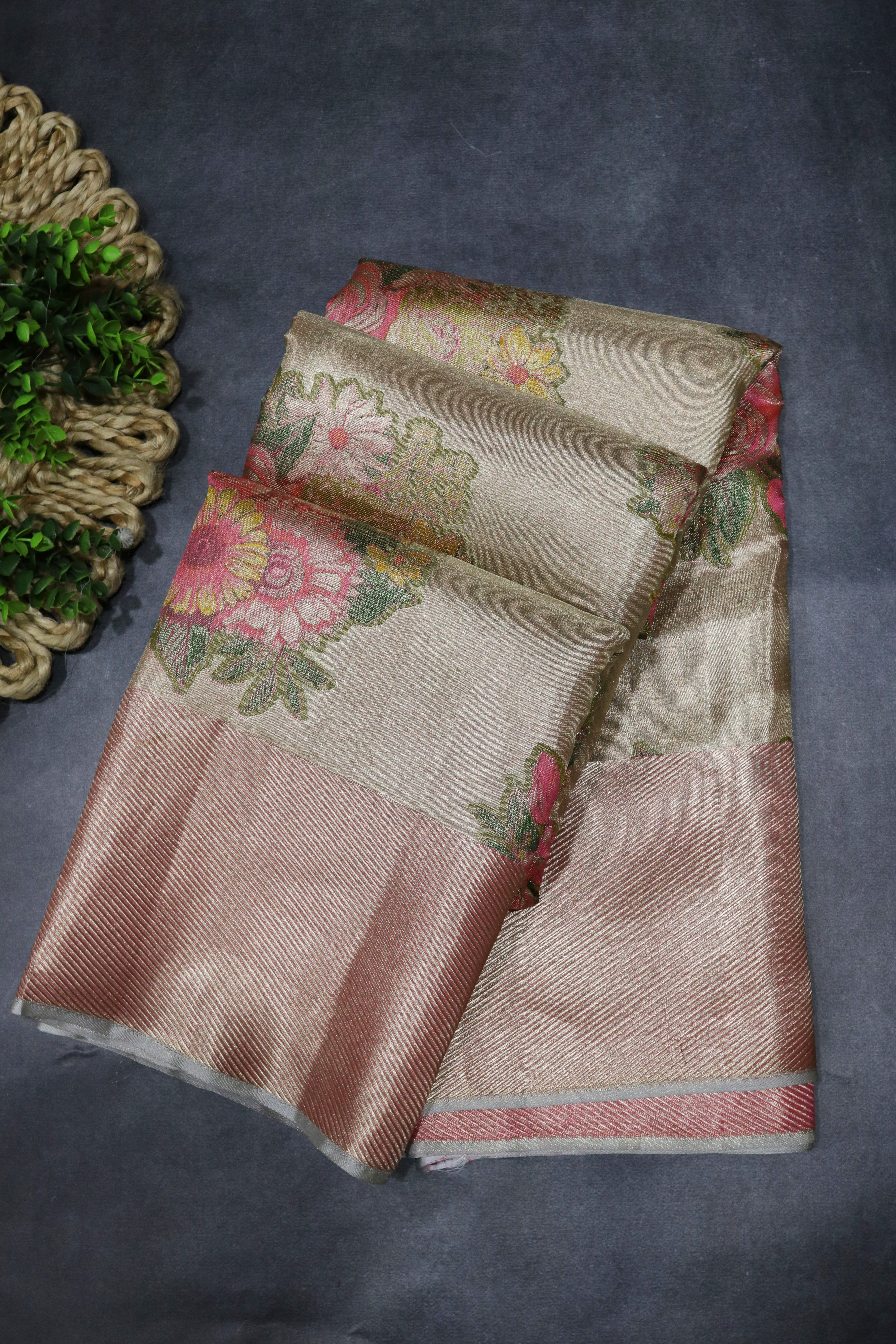 Silver Kanchivaram Tissue  Silk Saree