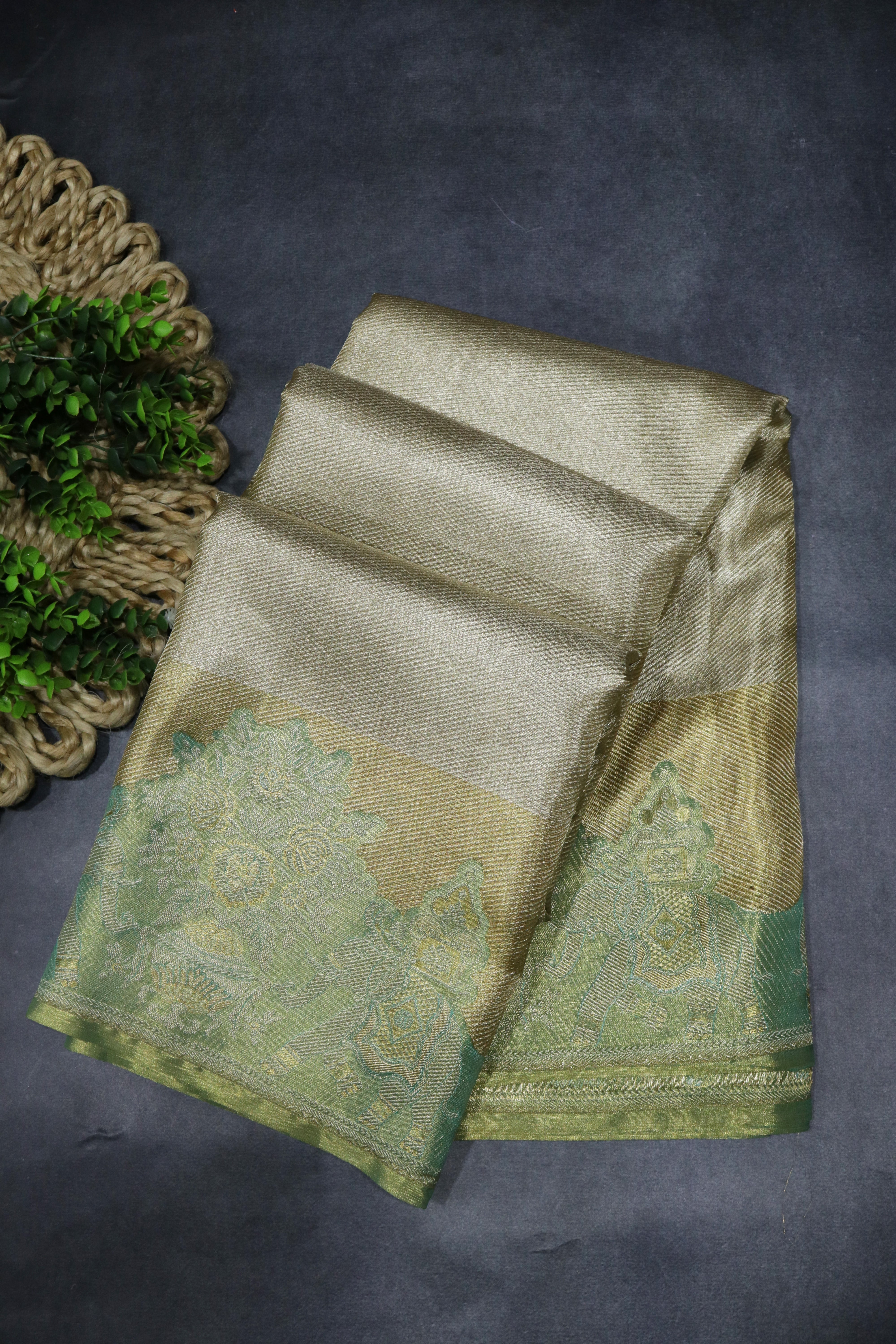 Silver Tissue Kanchivaram Silk Saree
