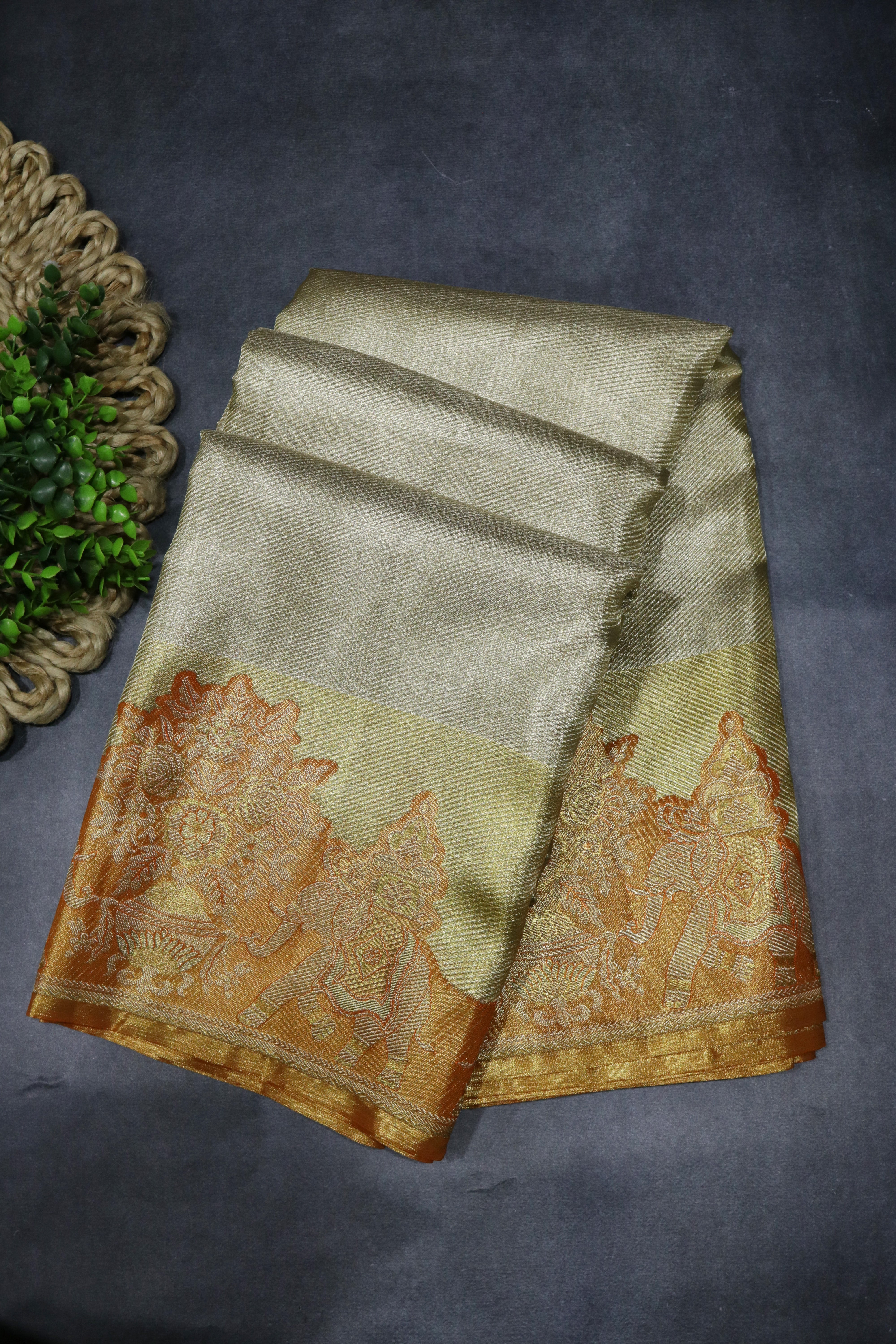 Gold Tissue Kanchivaram Silk Saree