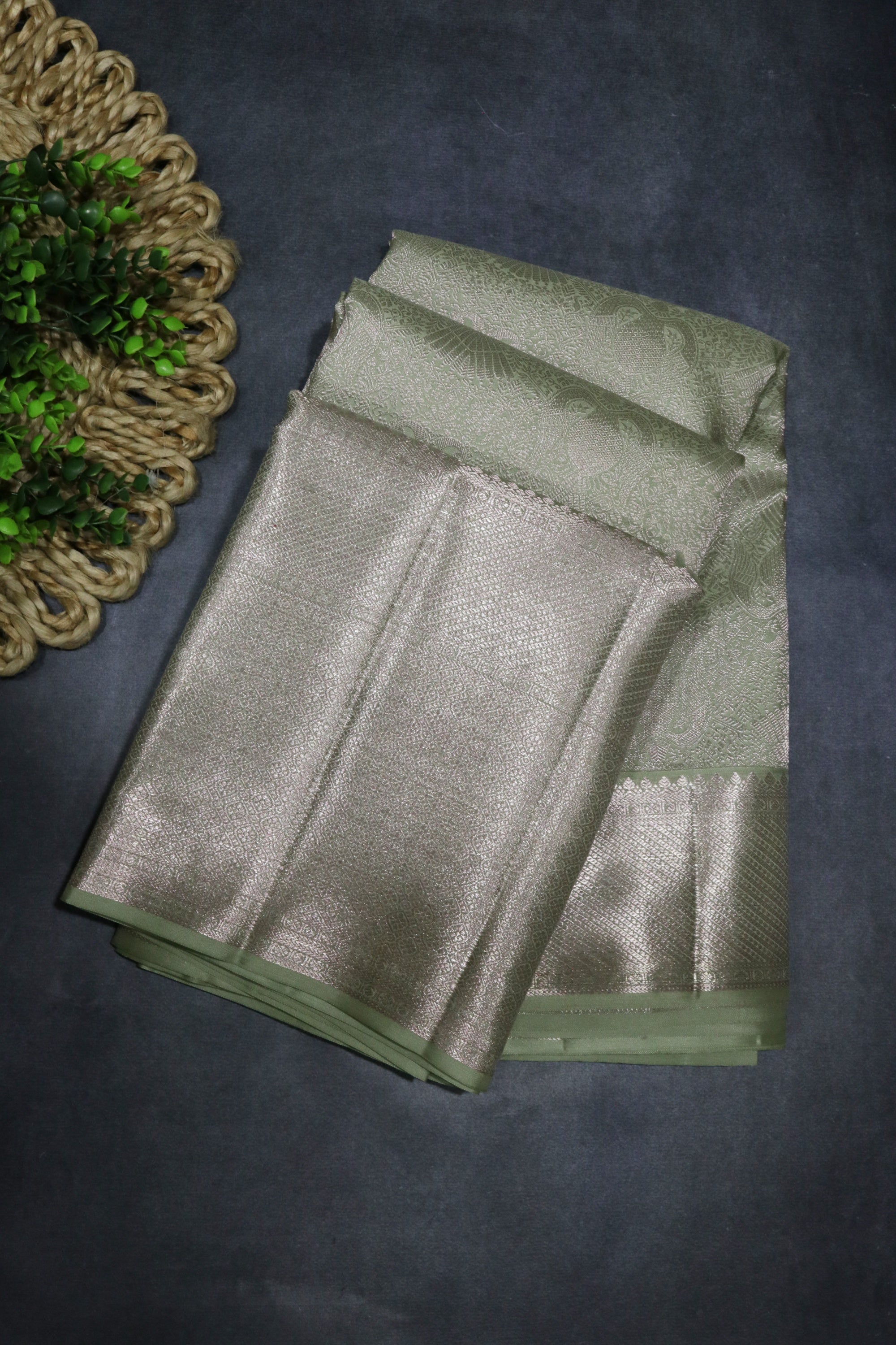 Pista Green Kanchivaram Silk Saree