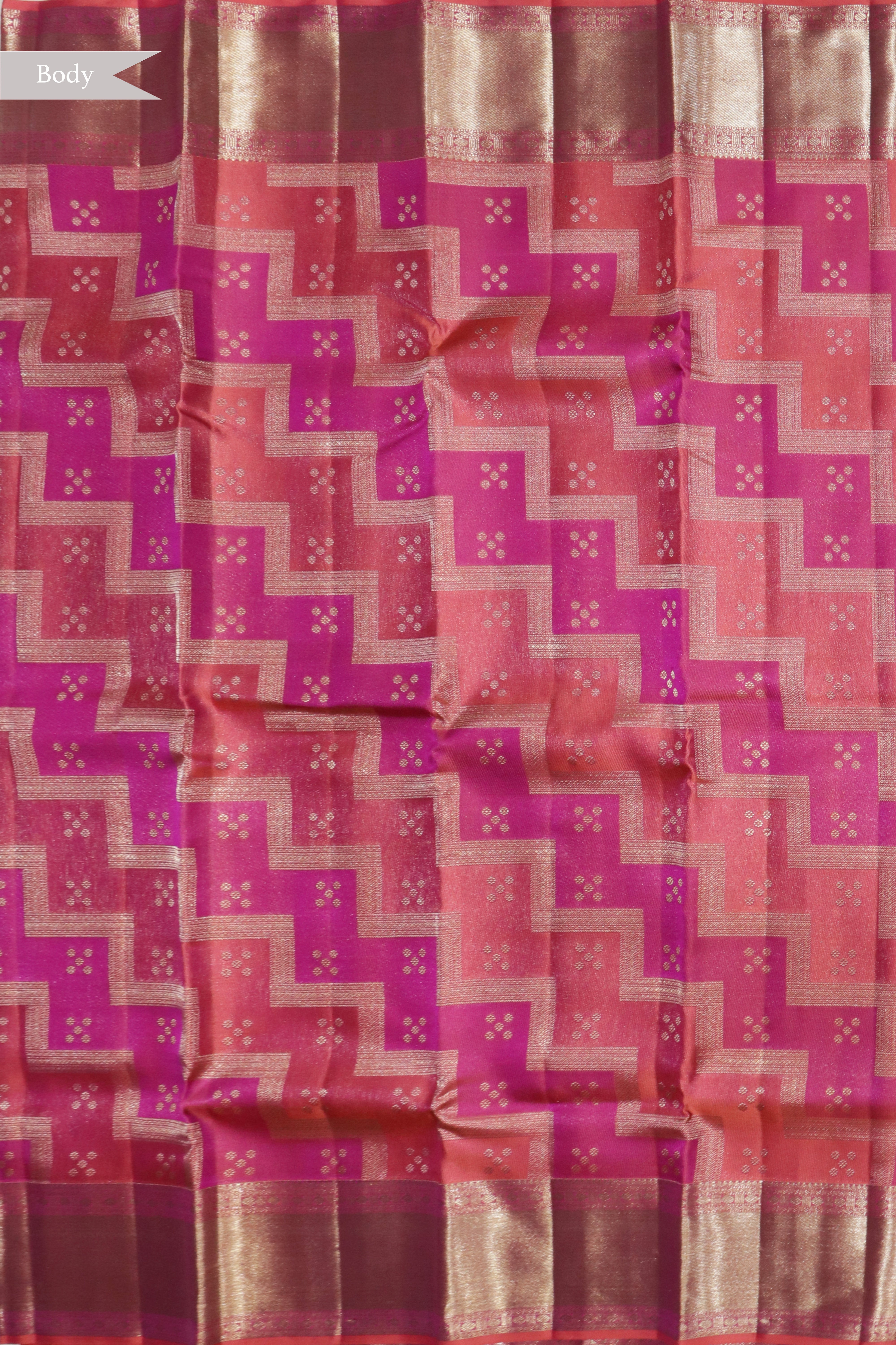 Coral Kanchivaram Silk Saree