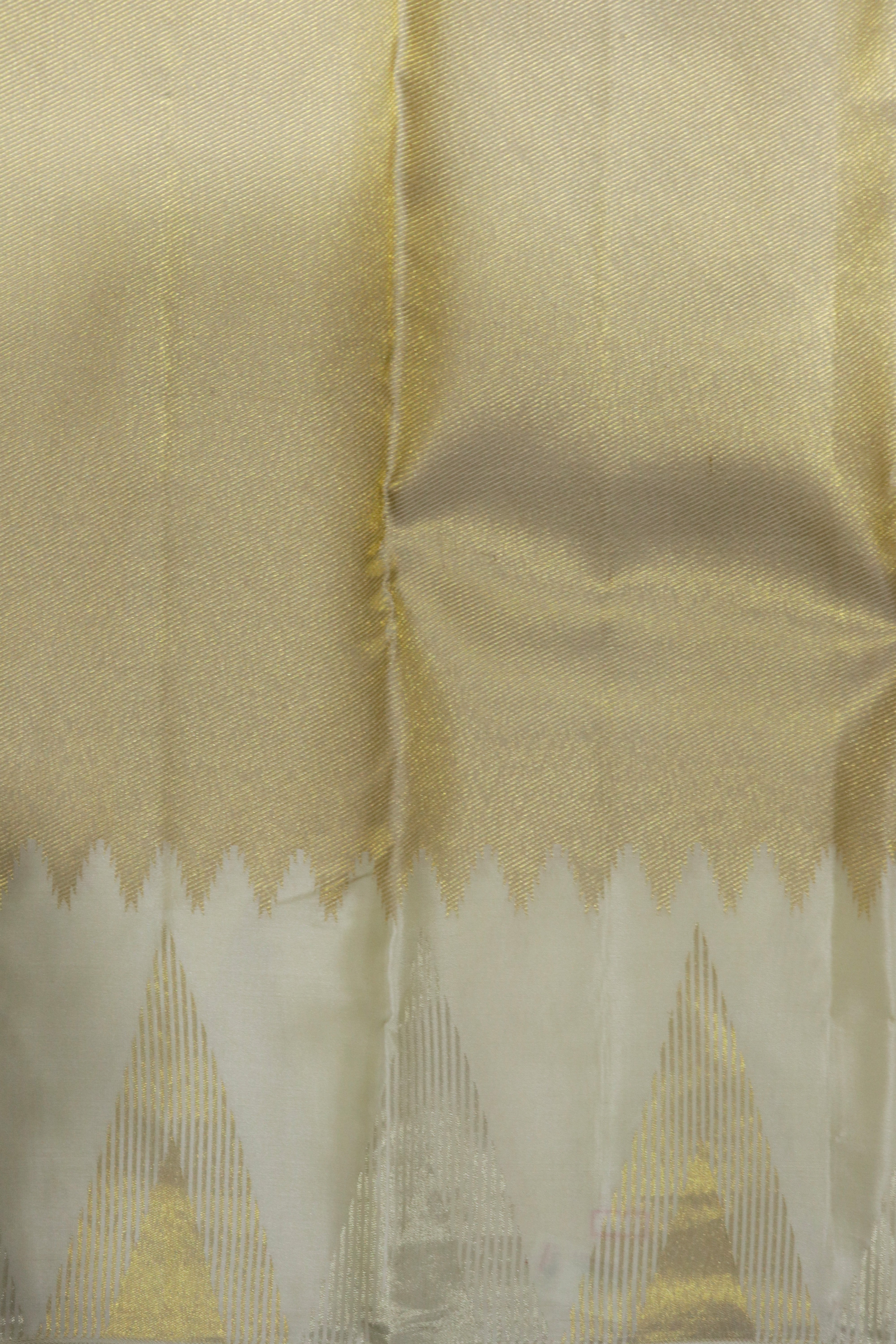 Cream Kanchivaram Silk Saree