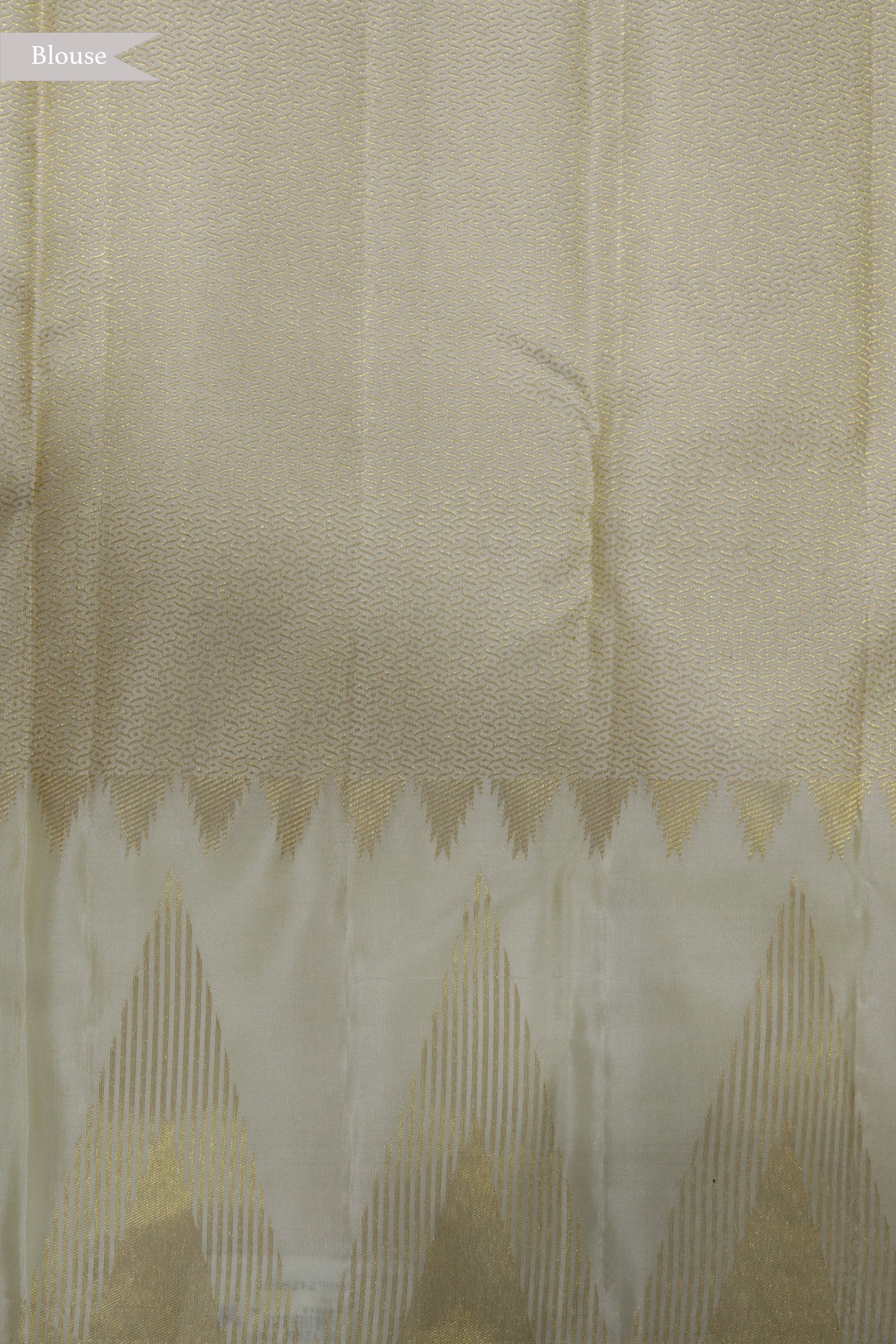 Cream Kanchivaram Silk Saree