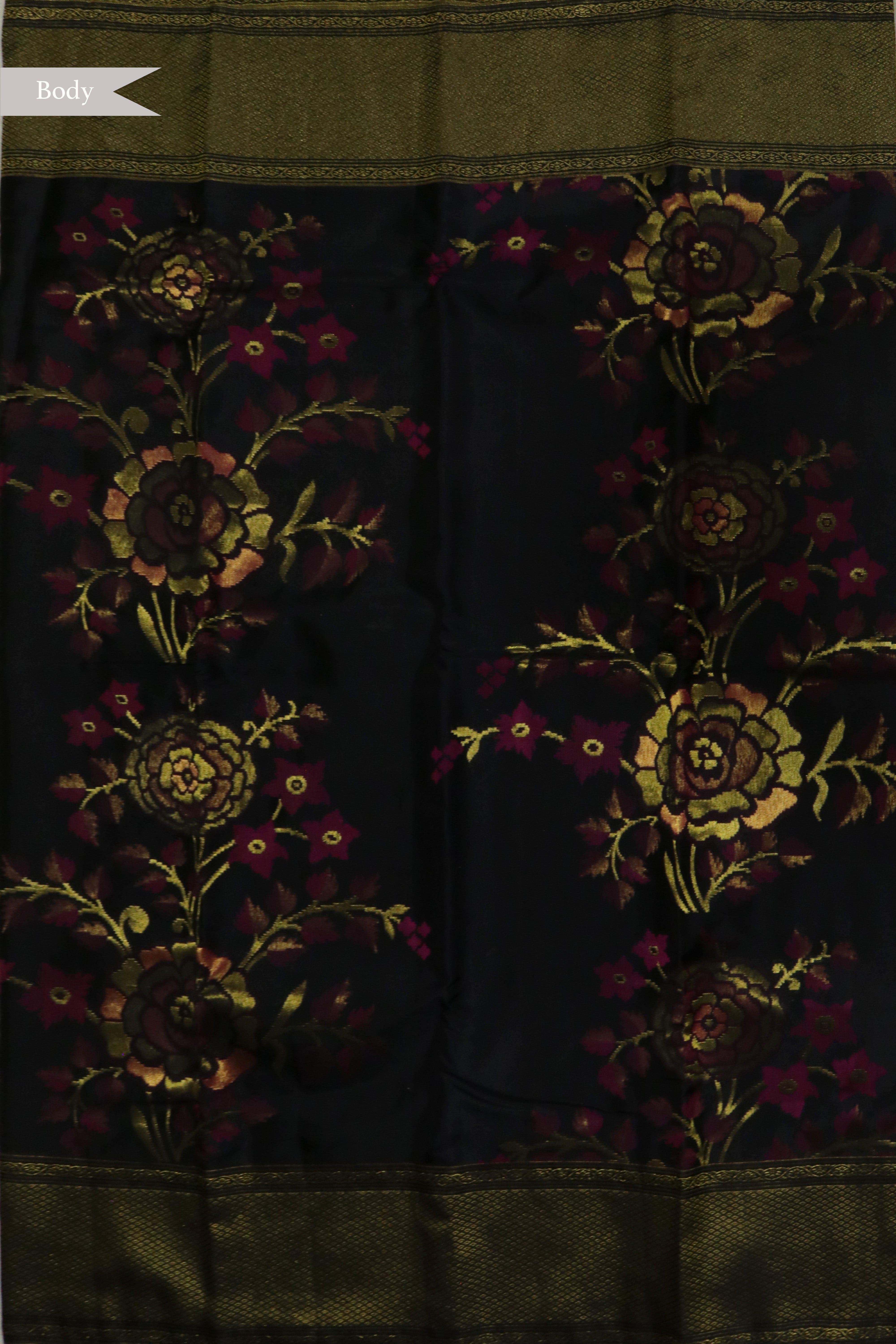 Black Kanchivaram Silk Saree