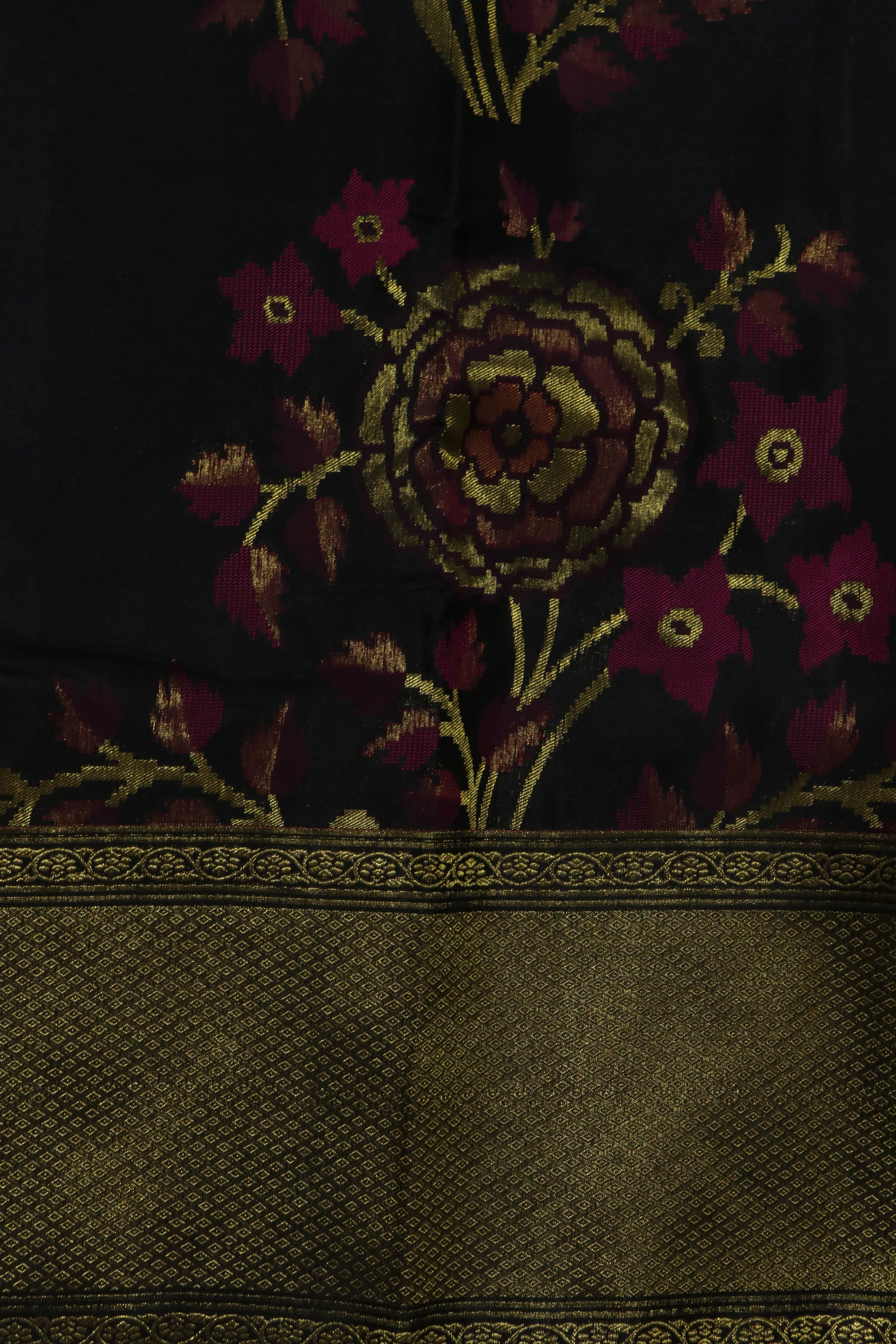 Black Kanchivaram Silk Saree