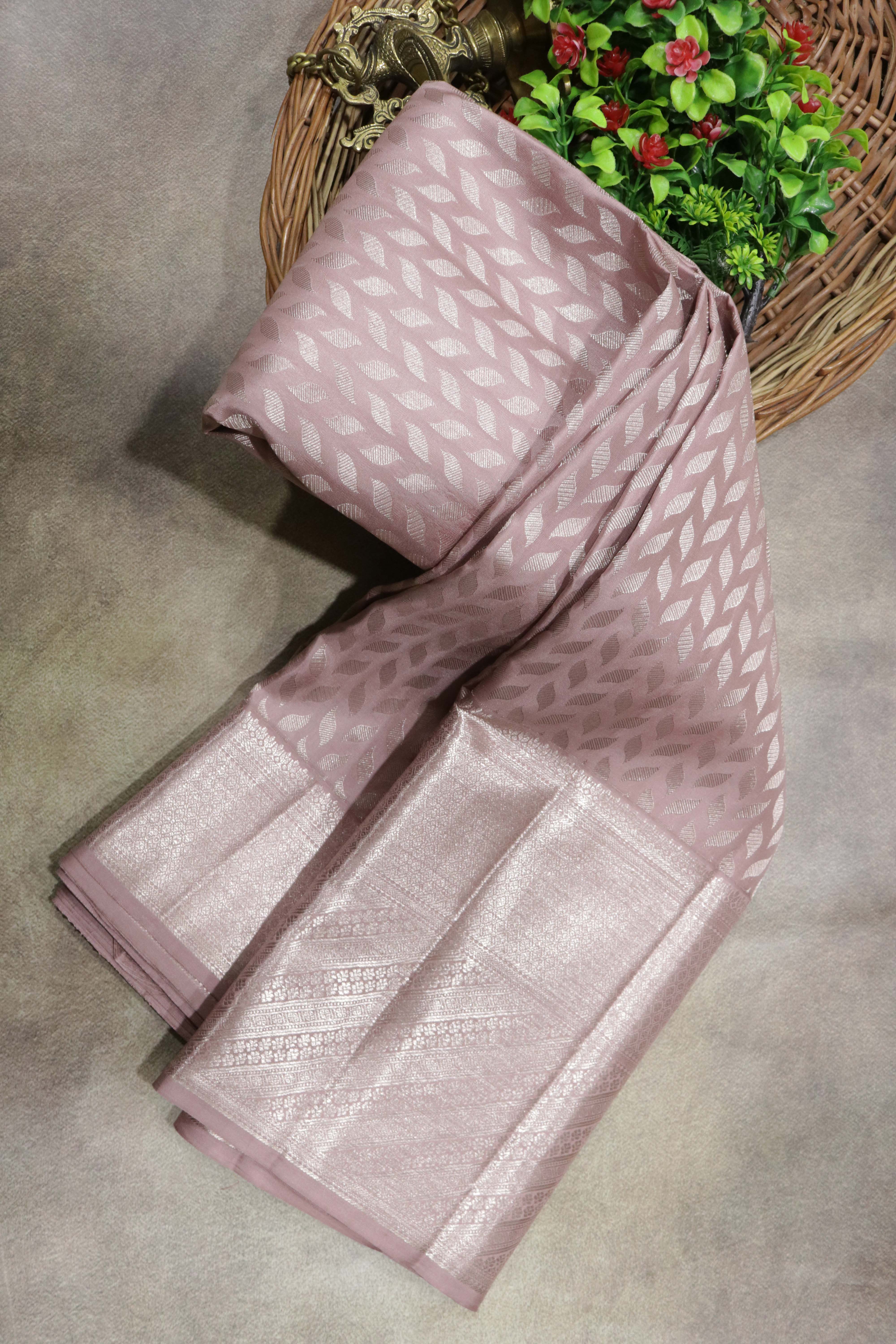 Blush Pink Kanchivaram Silk Saree
