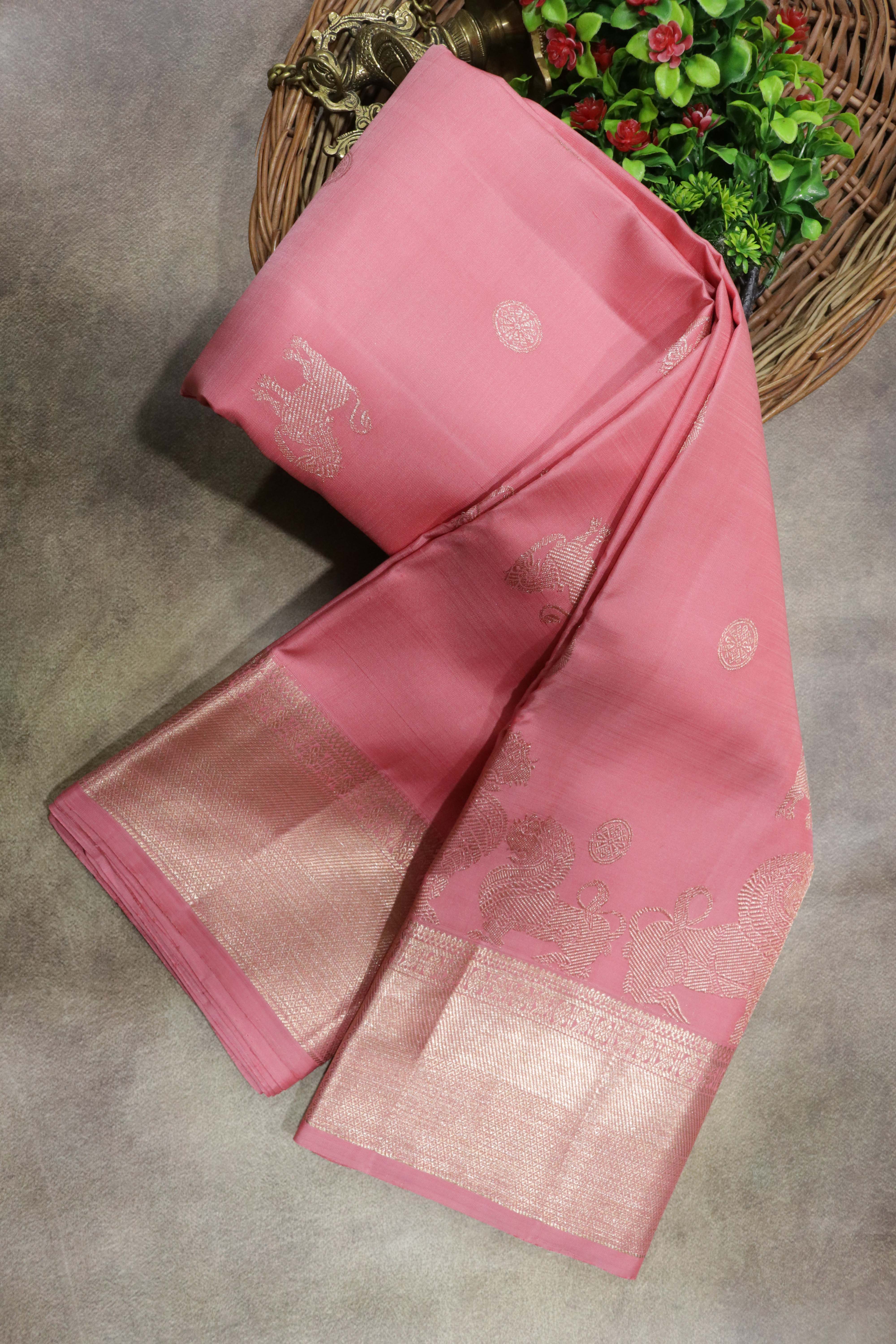 Pink Kanchivaram Silk Saree