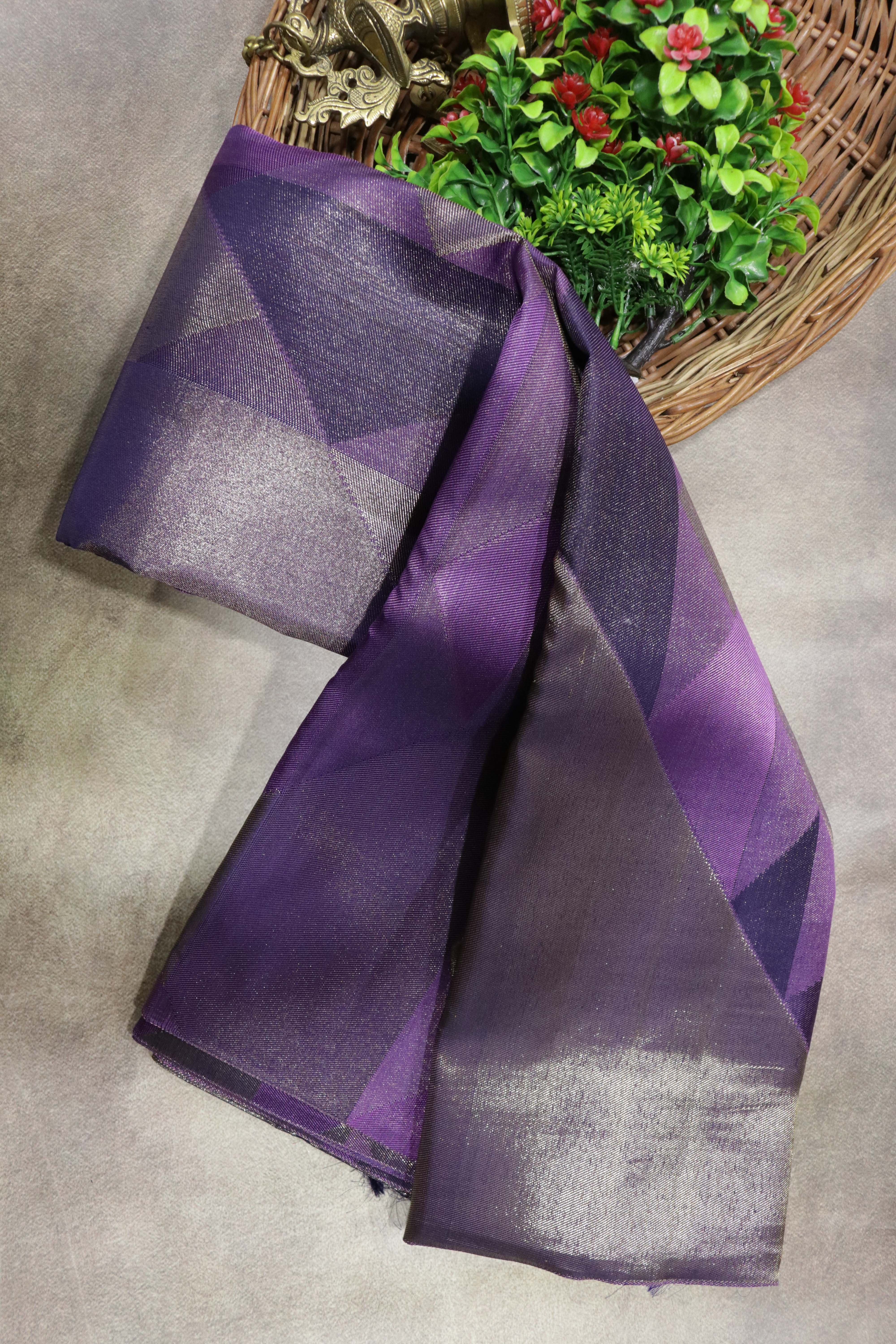 Dark Purple Kanchivaram Silk Saree