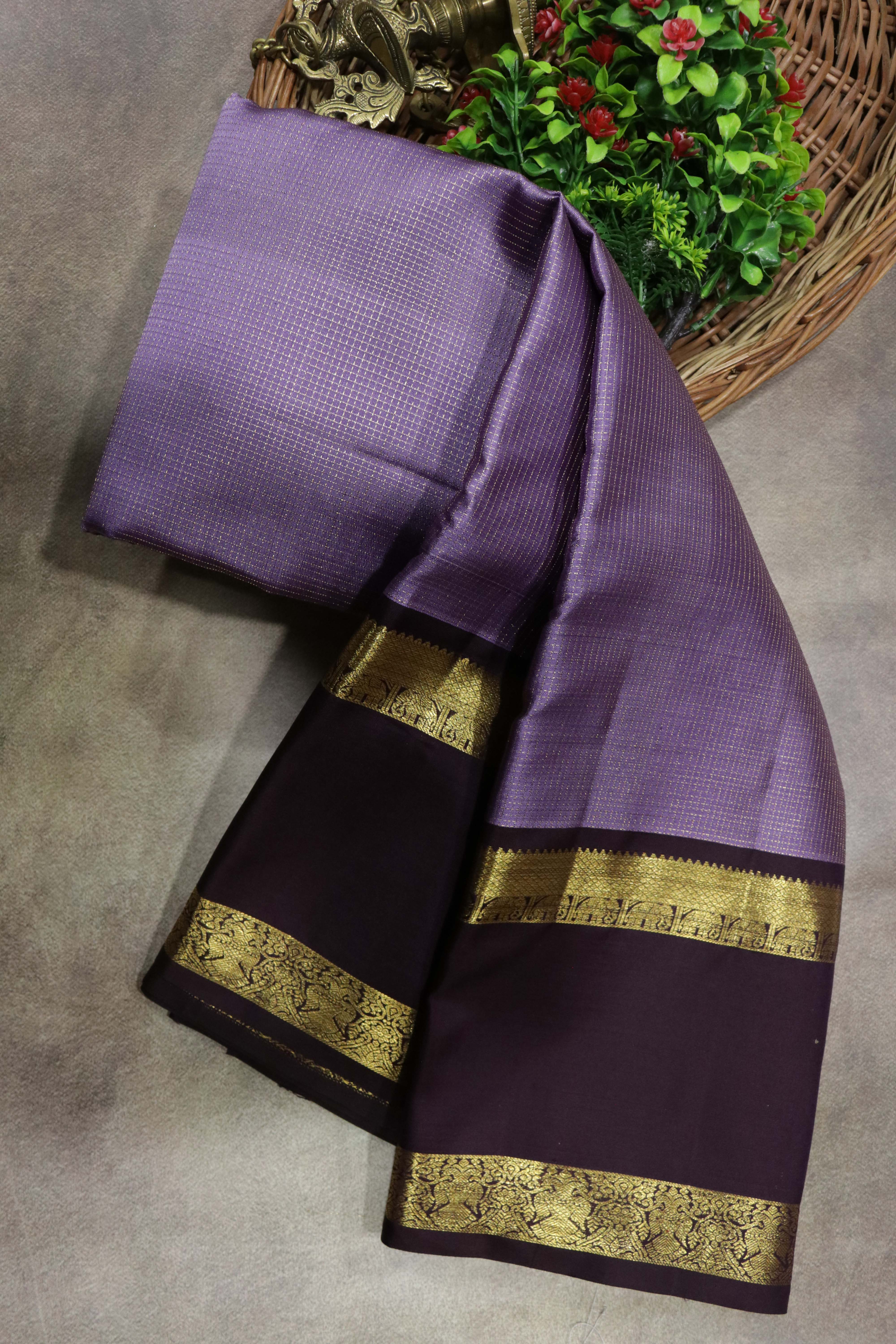 Lavender Kanchivaram Silk Saree