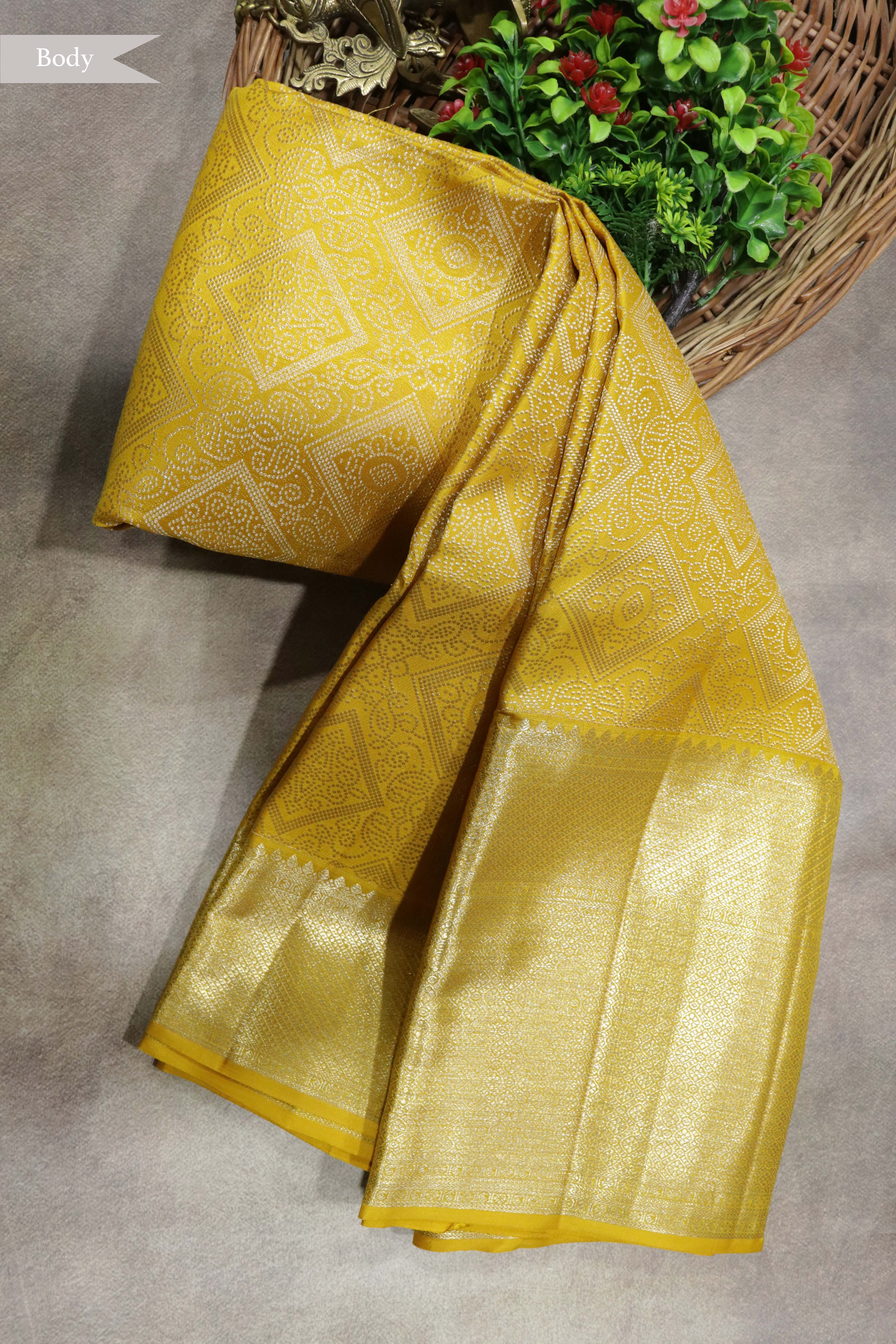 Yellow Kanchivaram Silk Saree