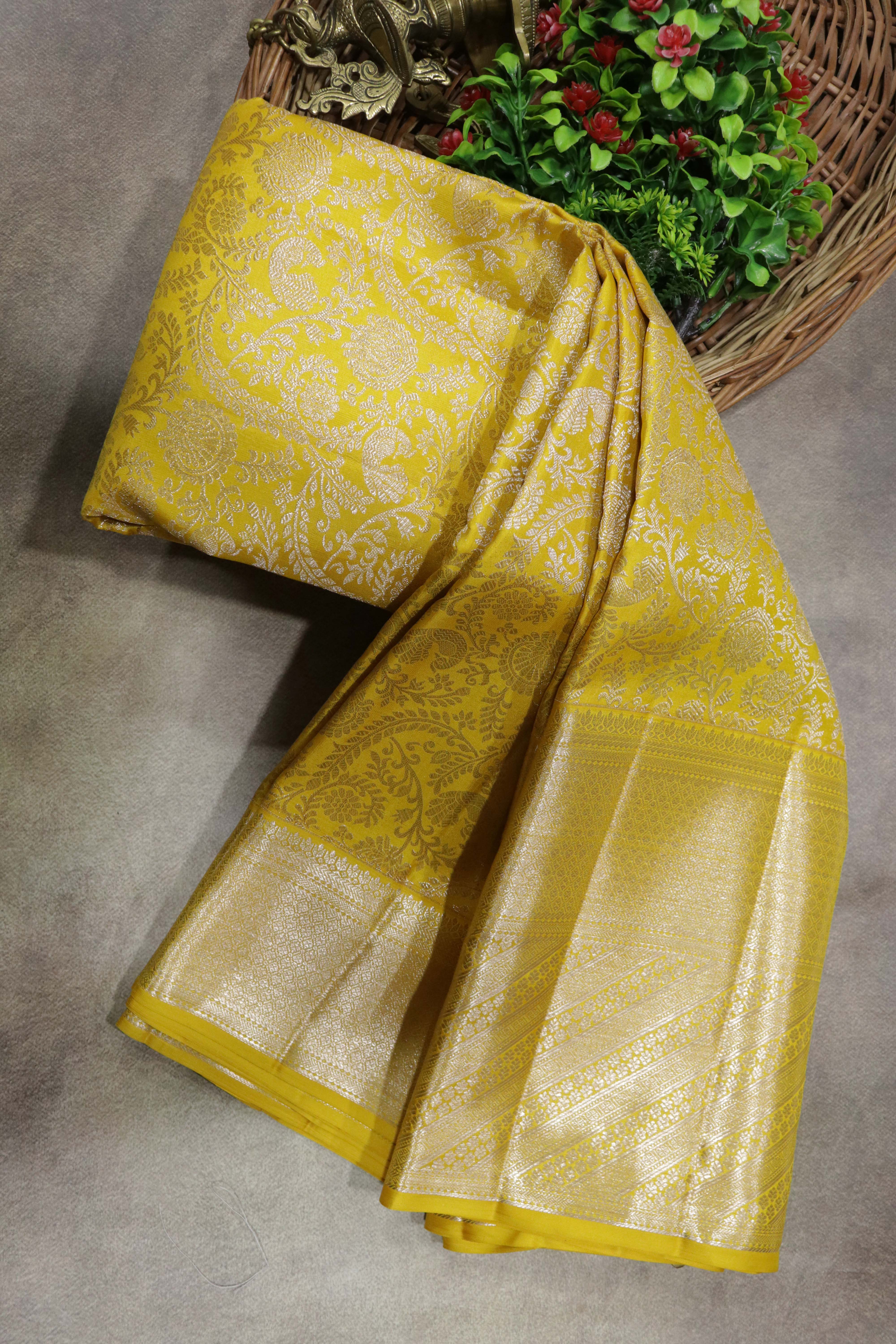 Yellow Kanchivaram Silk Saree