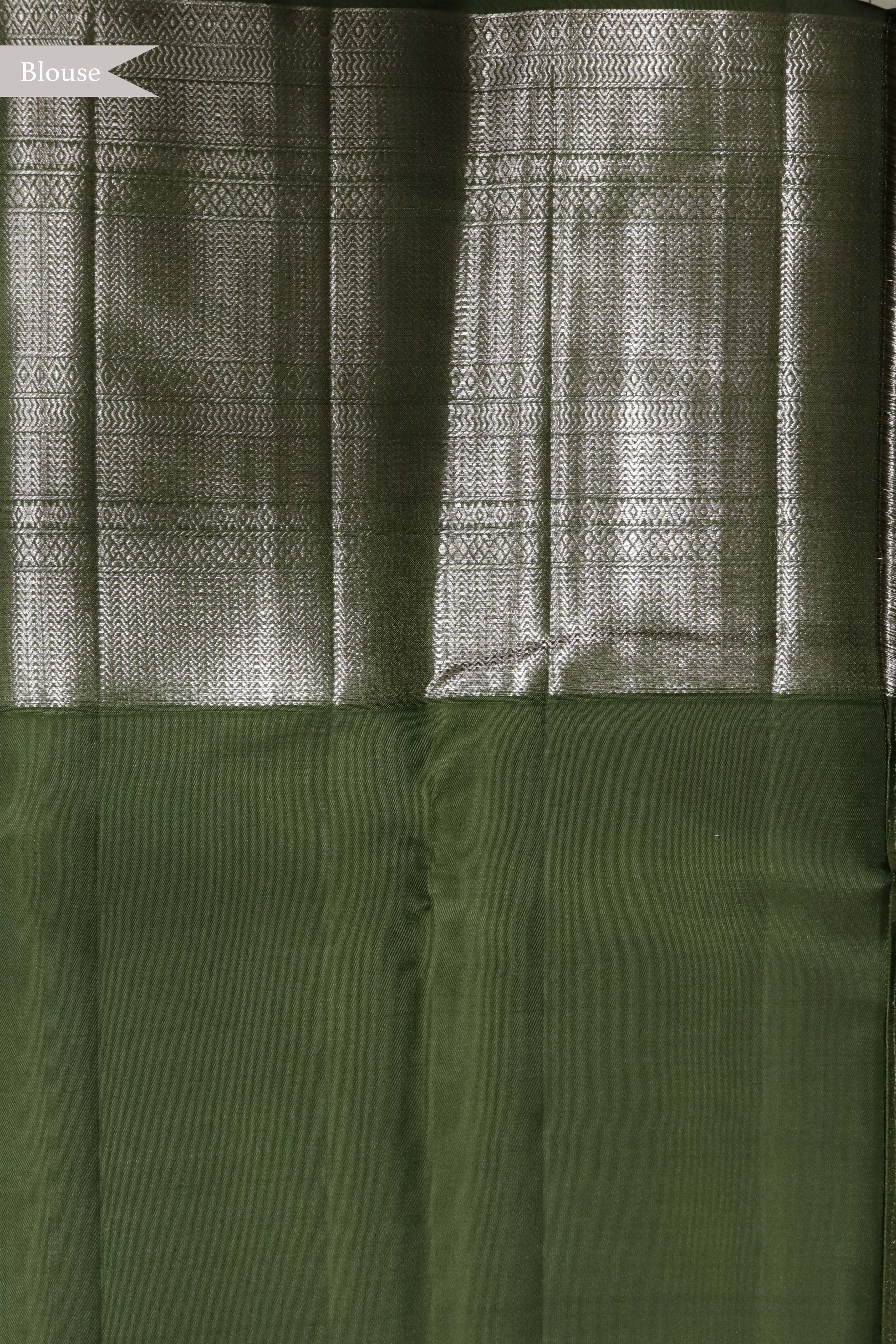 Olive Green Kanchivaram Silk Saree