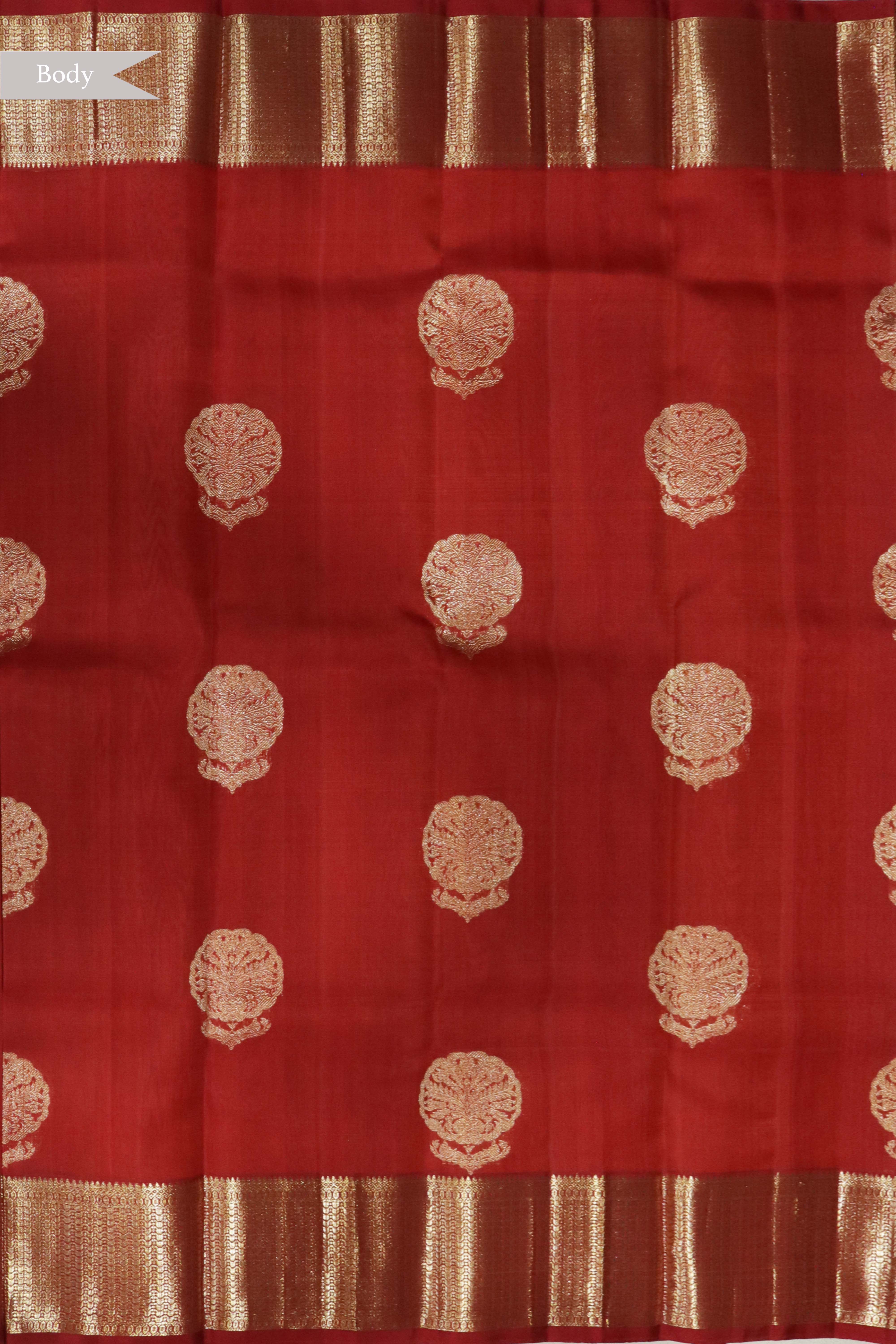 Rust Kanchivaram Silk Saree