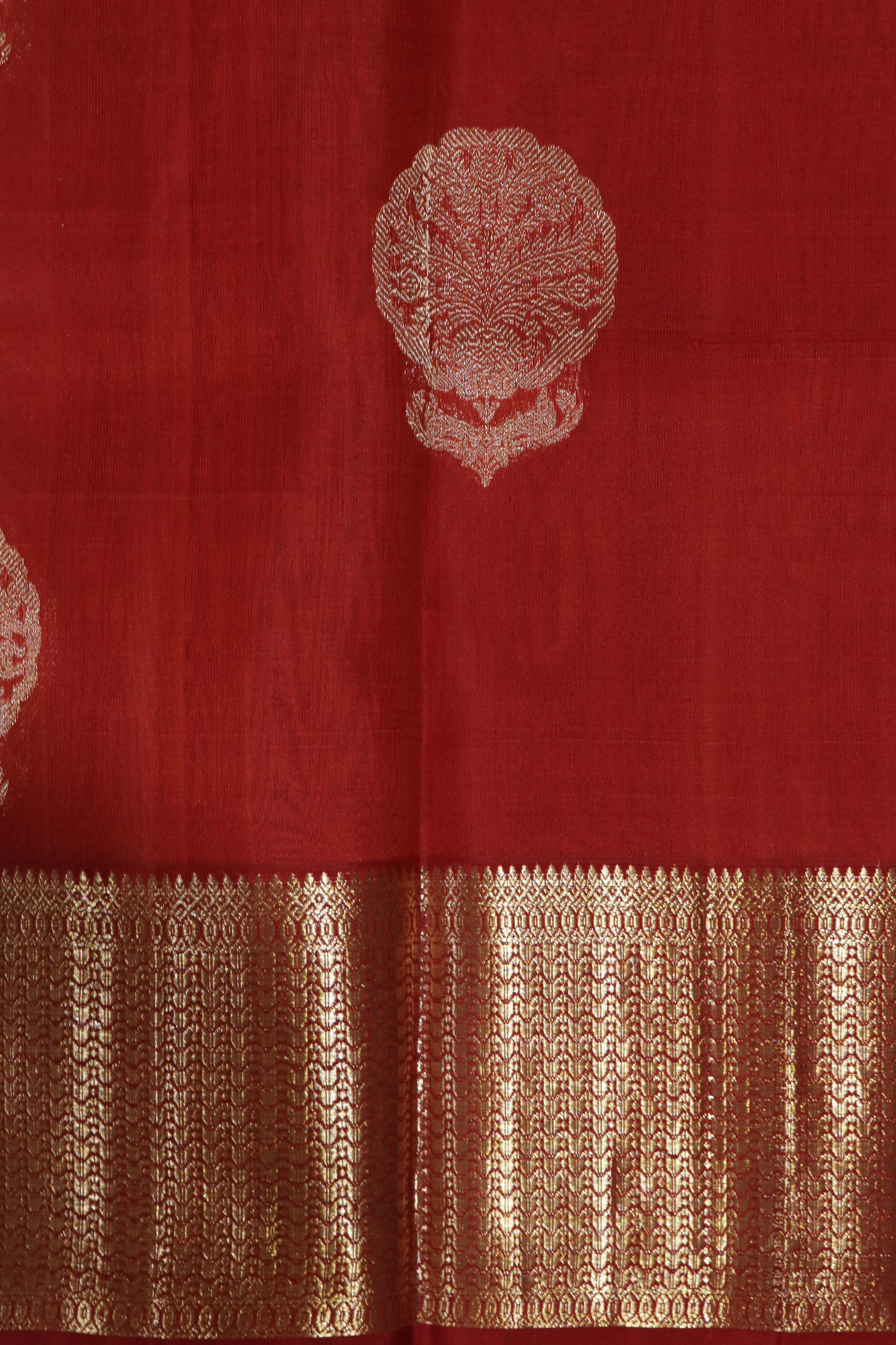 Rust Kanchivaram Silk Saree