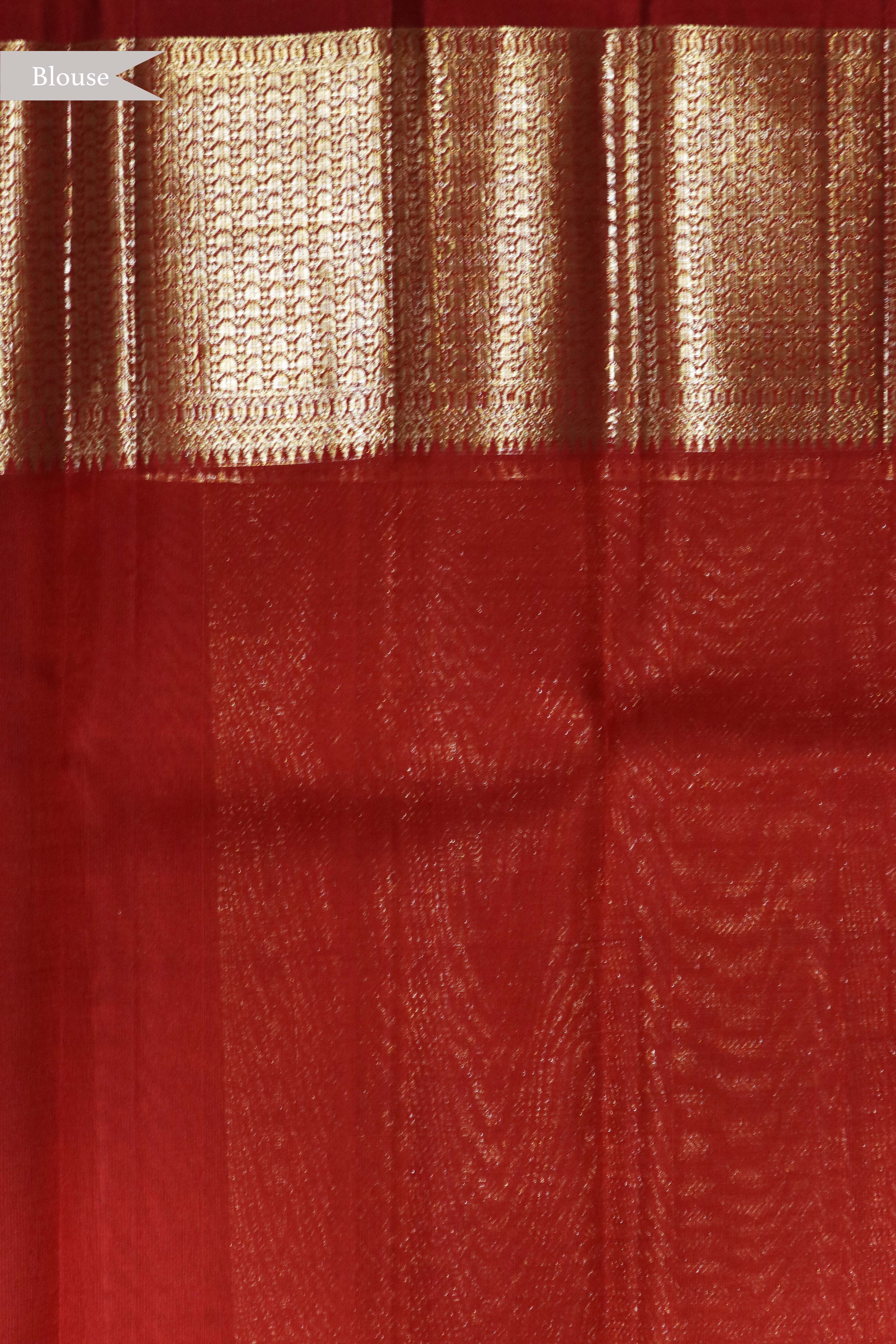 Rust Kanchivaram Silk Saree