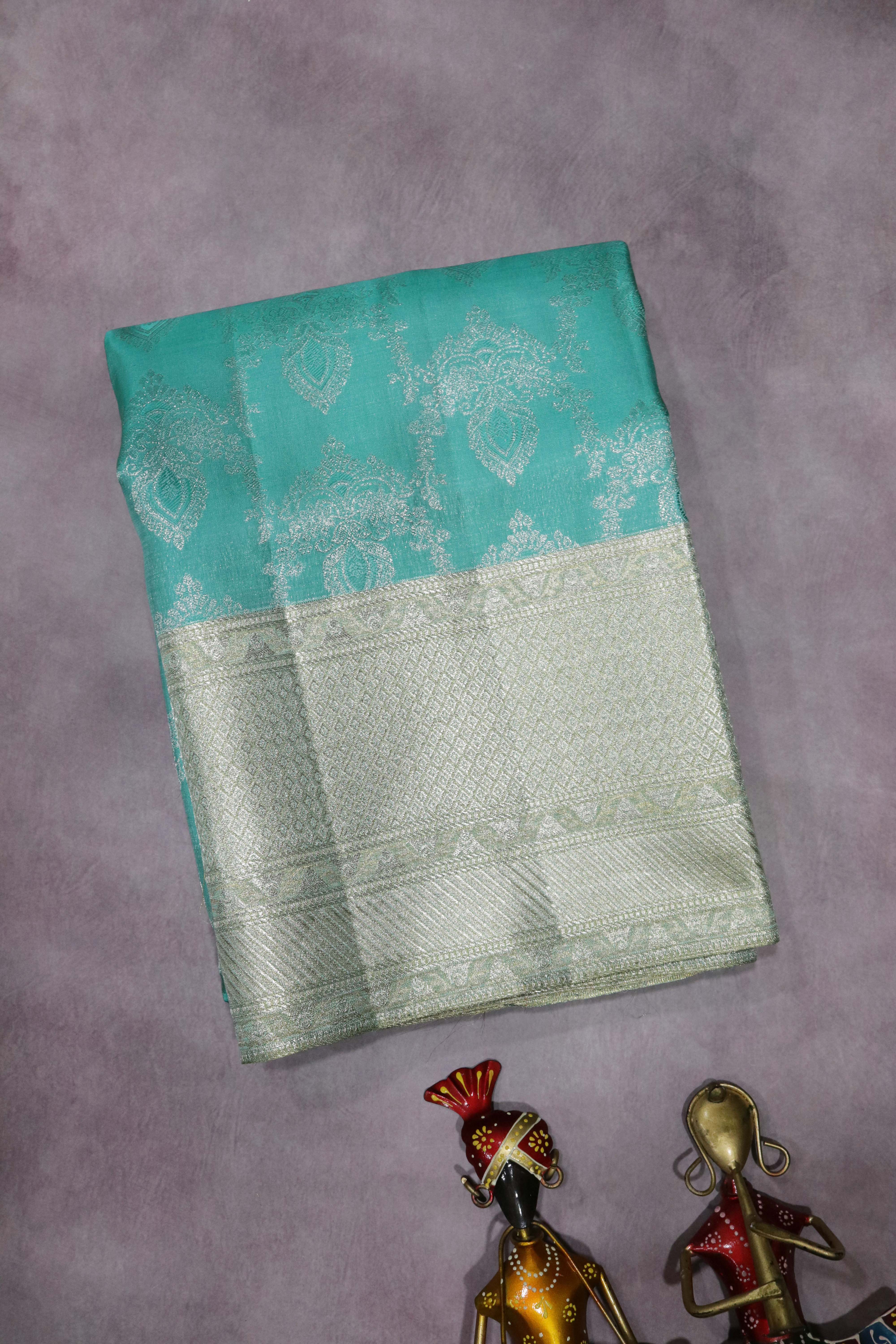 Light Blue Kanchivaram Tissue Silk Saree