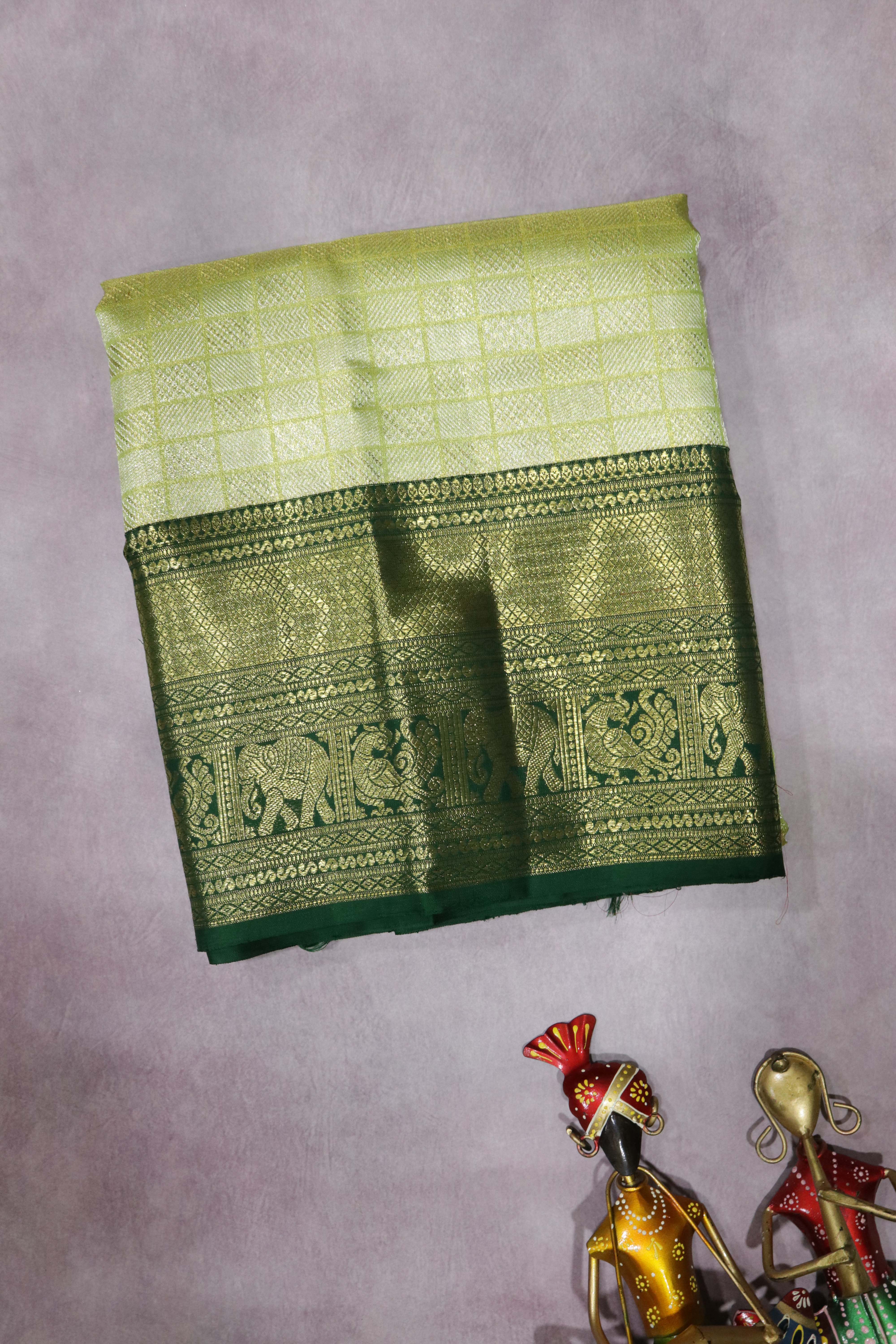 Light Green Kanchivaram Tissue Silk Saree