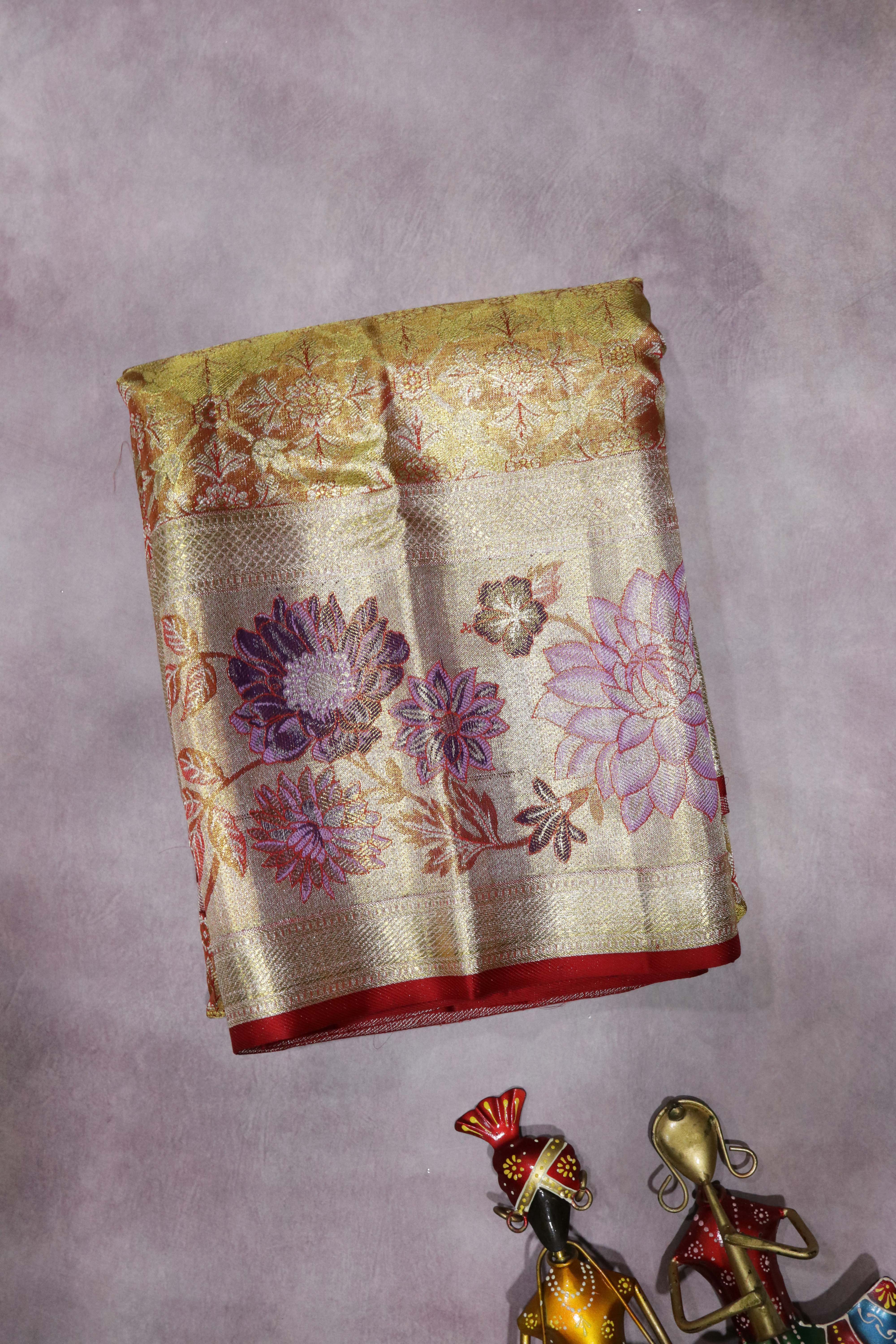 Red Kanchivaram Tissue Silk Saree