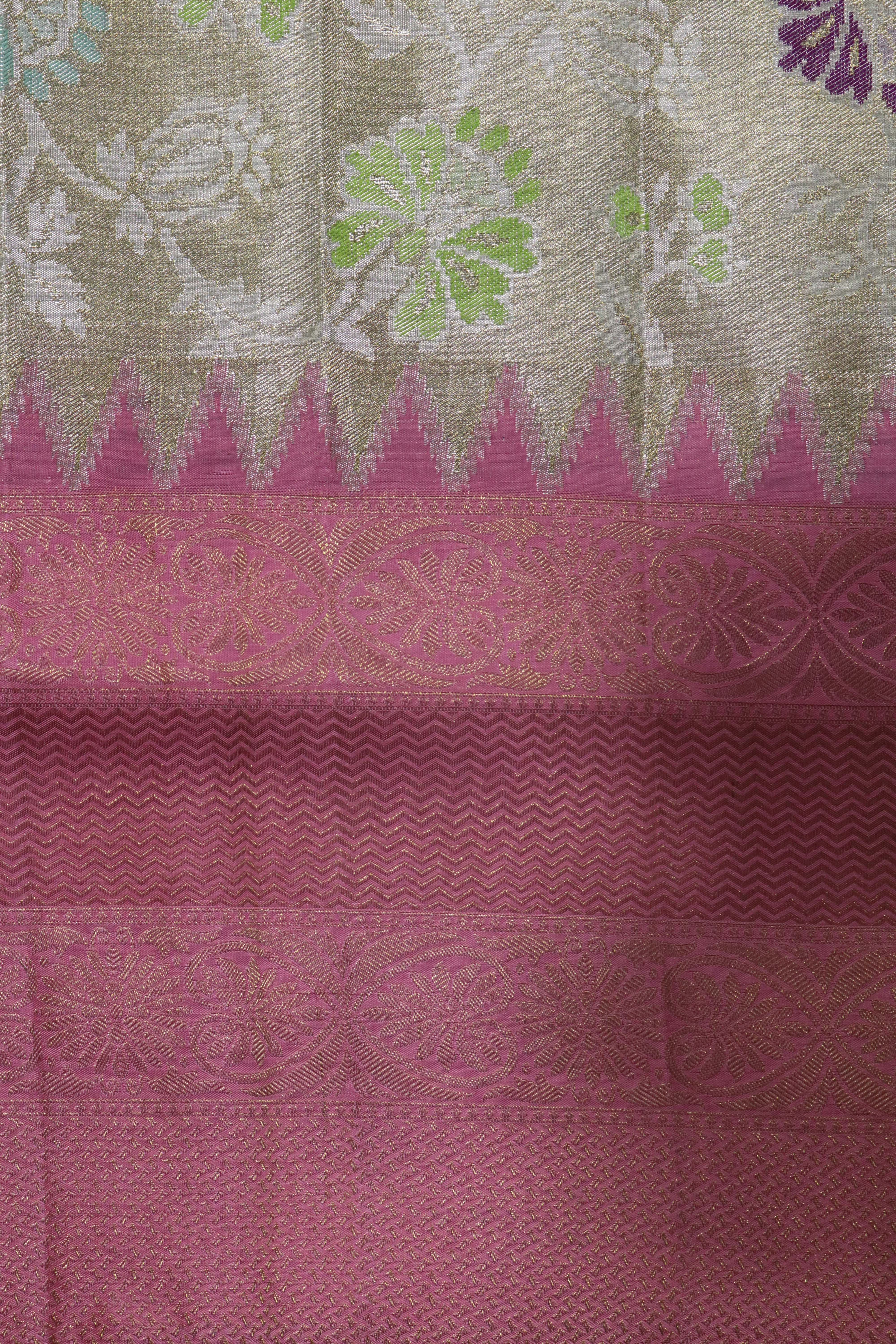 Silver Gold Kanchivaram Tissue Silk Saree