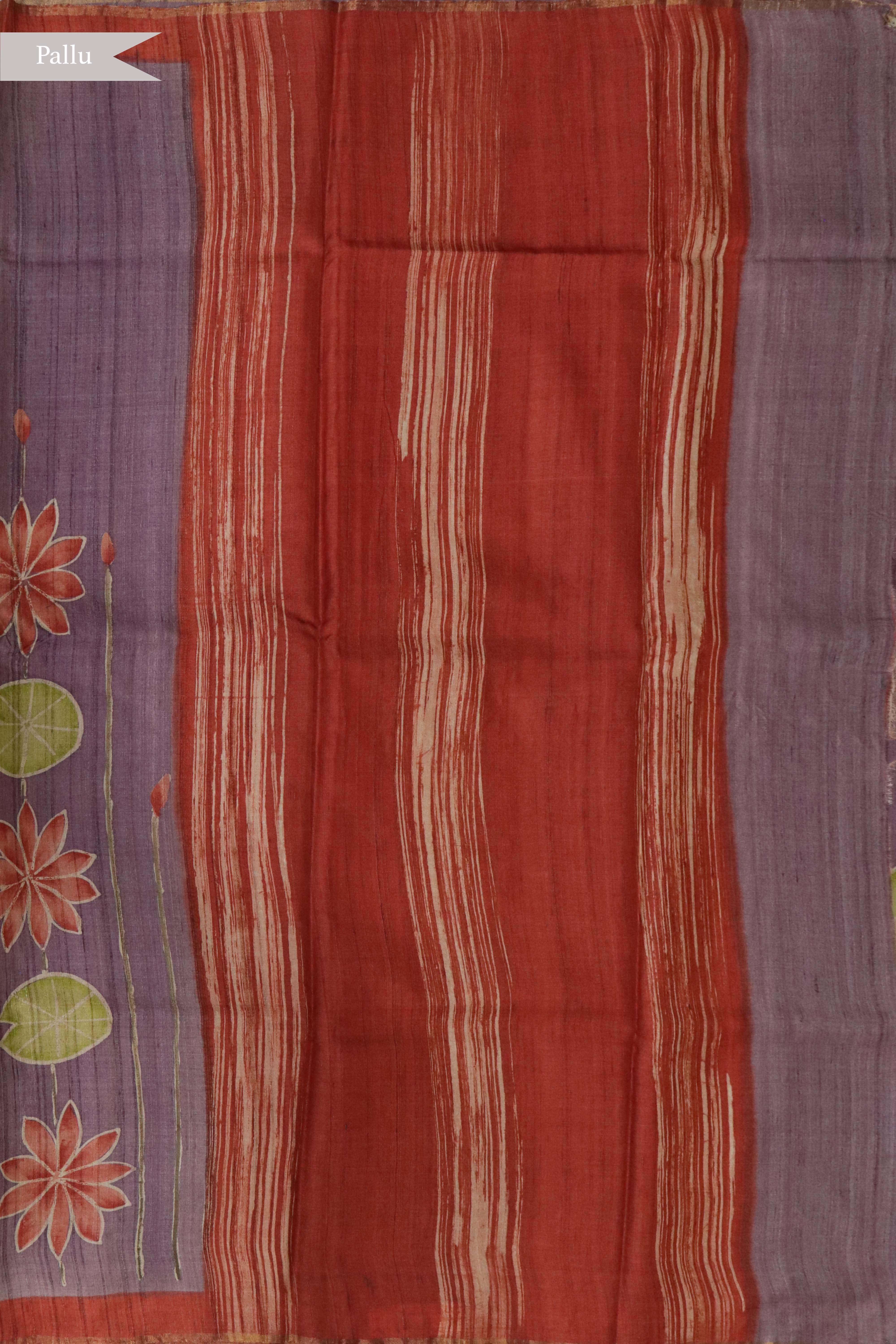 Mauve Tussar Silk Saree