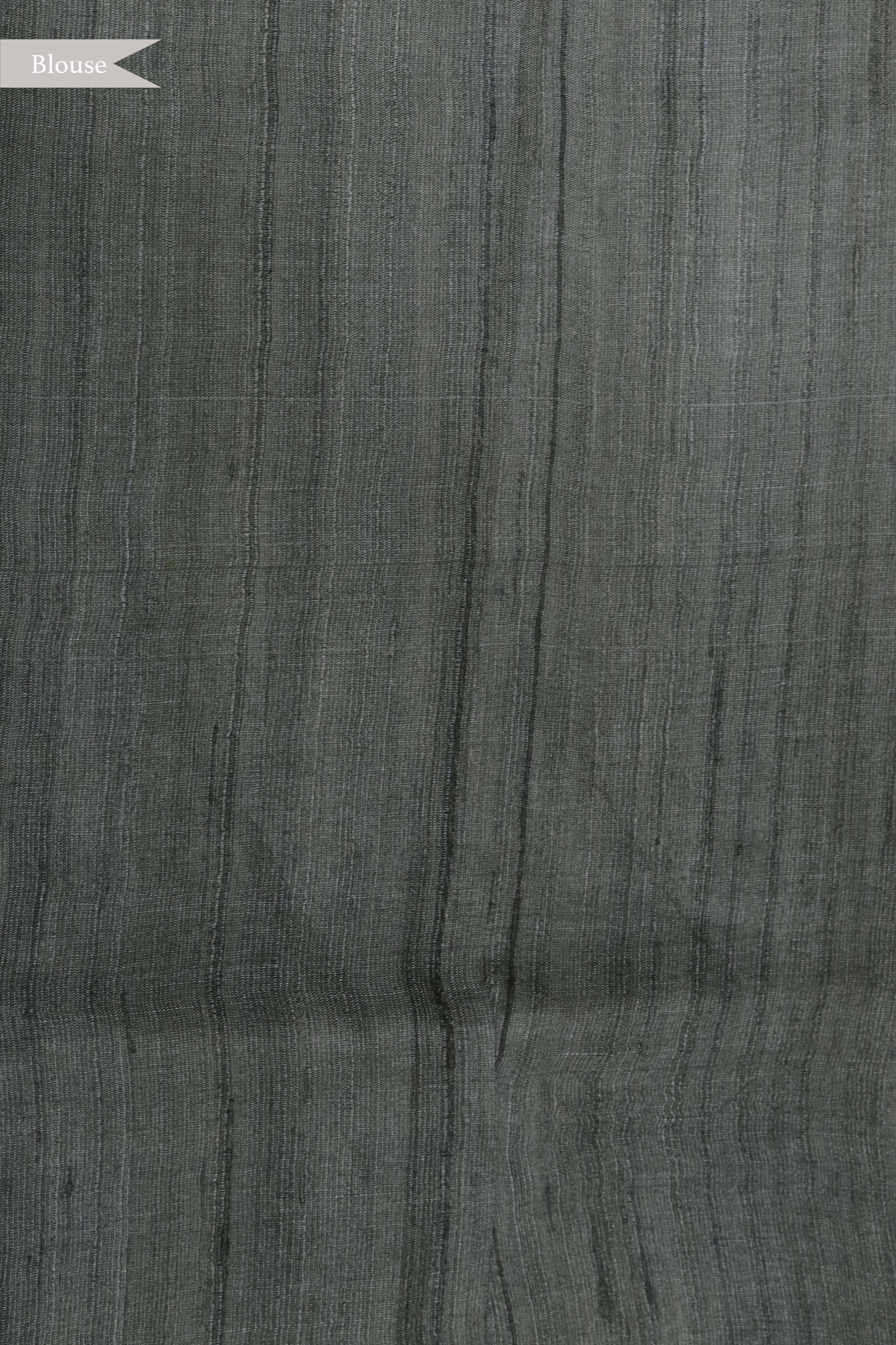 Dark Beige Tussar Silk Saree