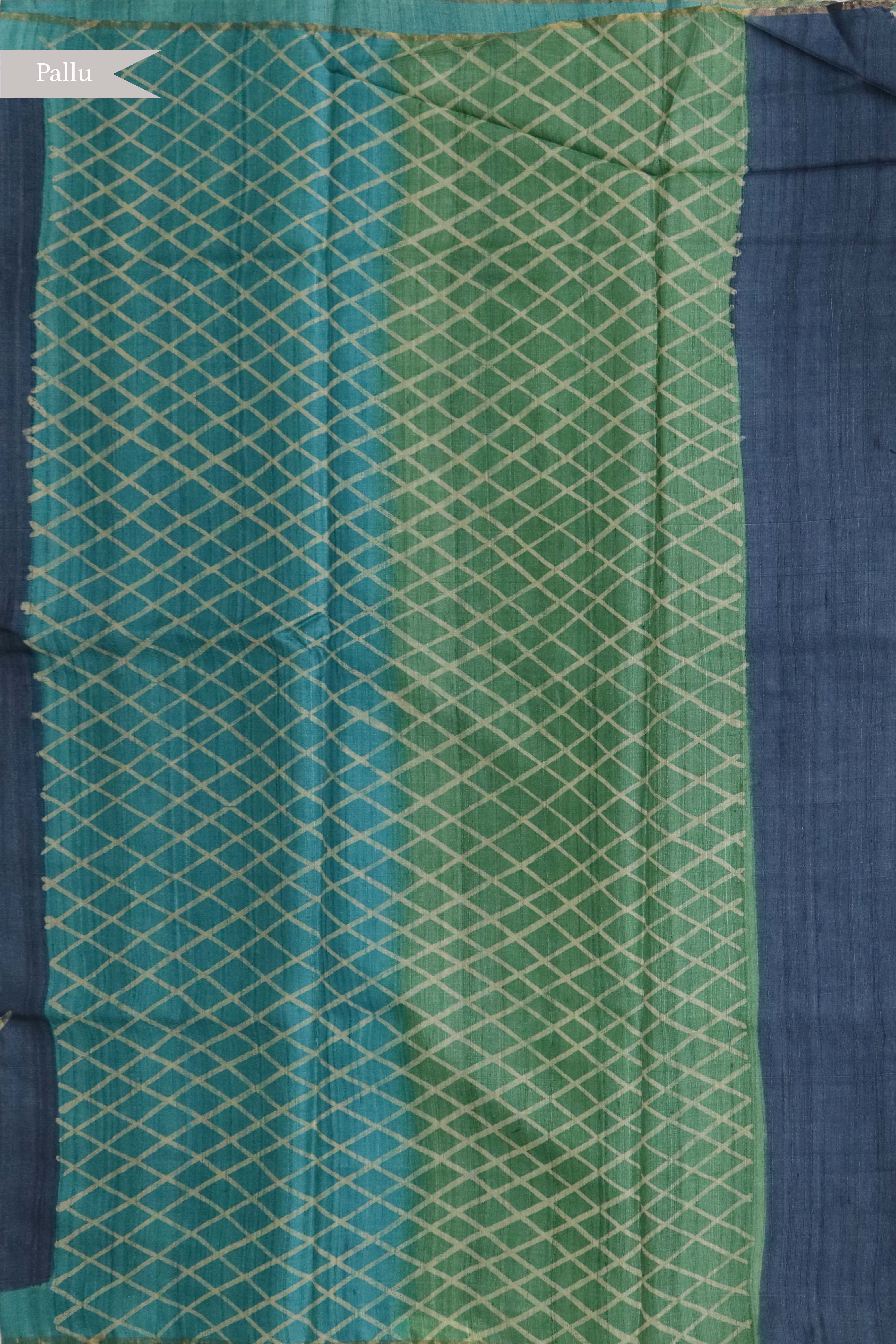 Grey Tussar Silk Saree