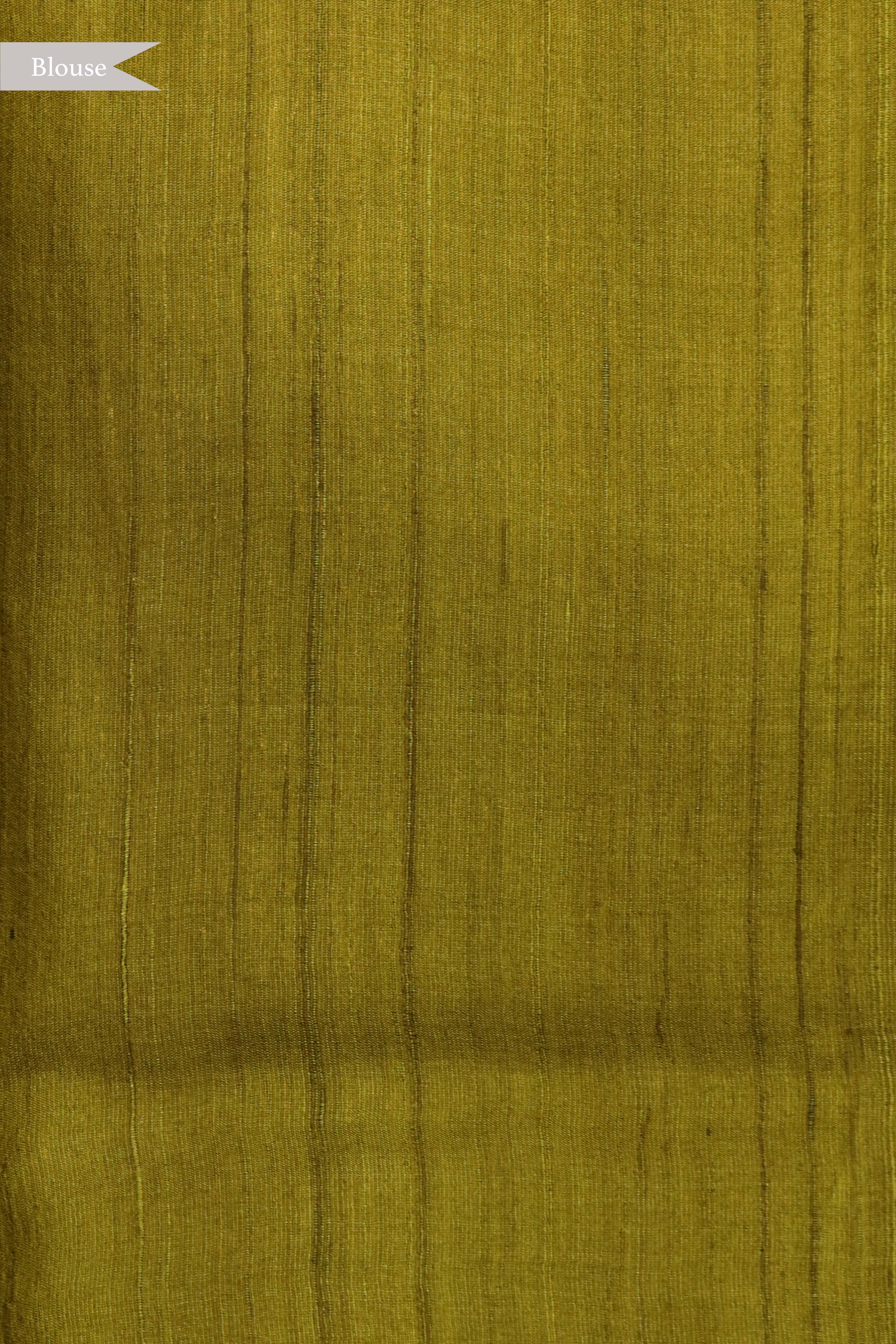Rust Tussar Silk Saree