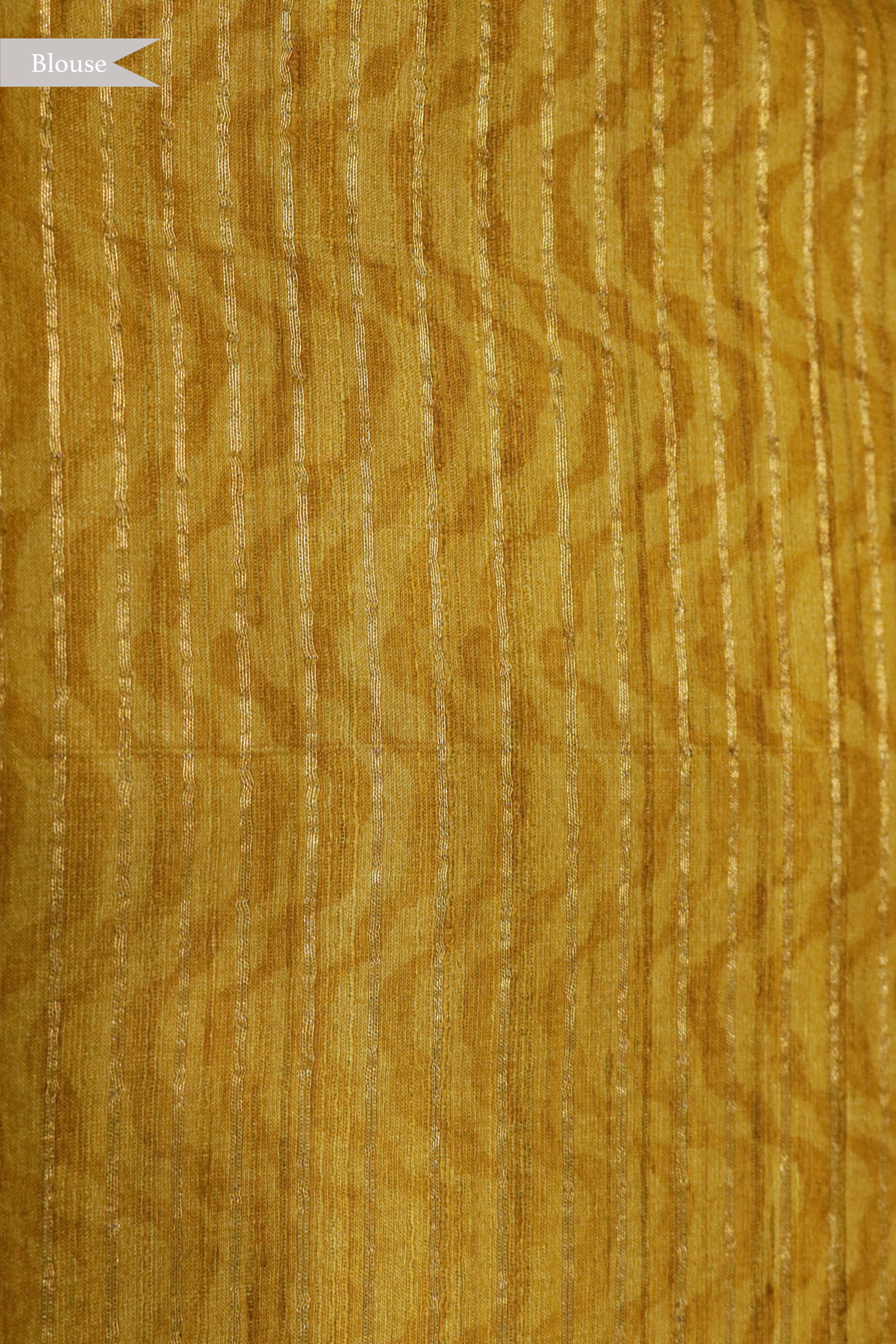 Beige Tussar Silk Saree