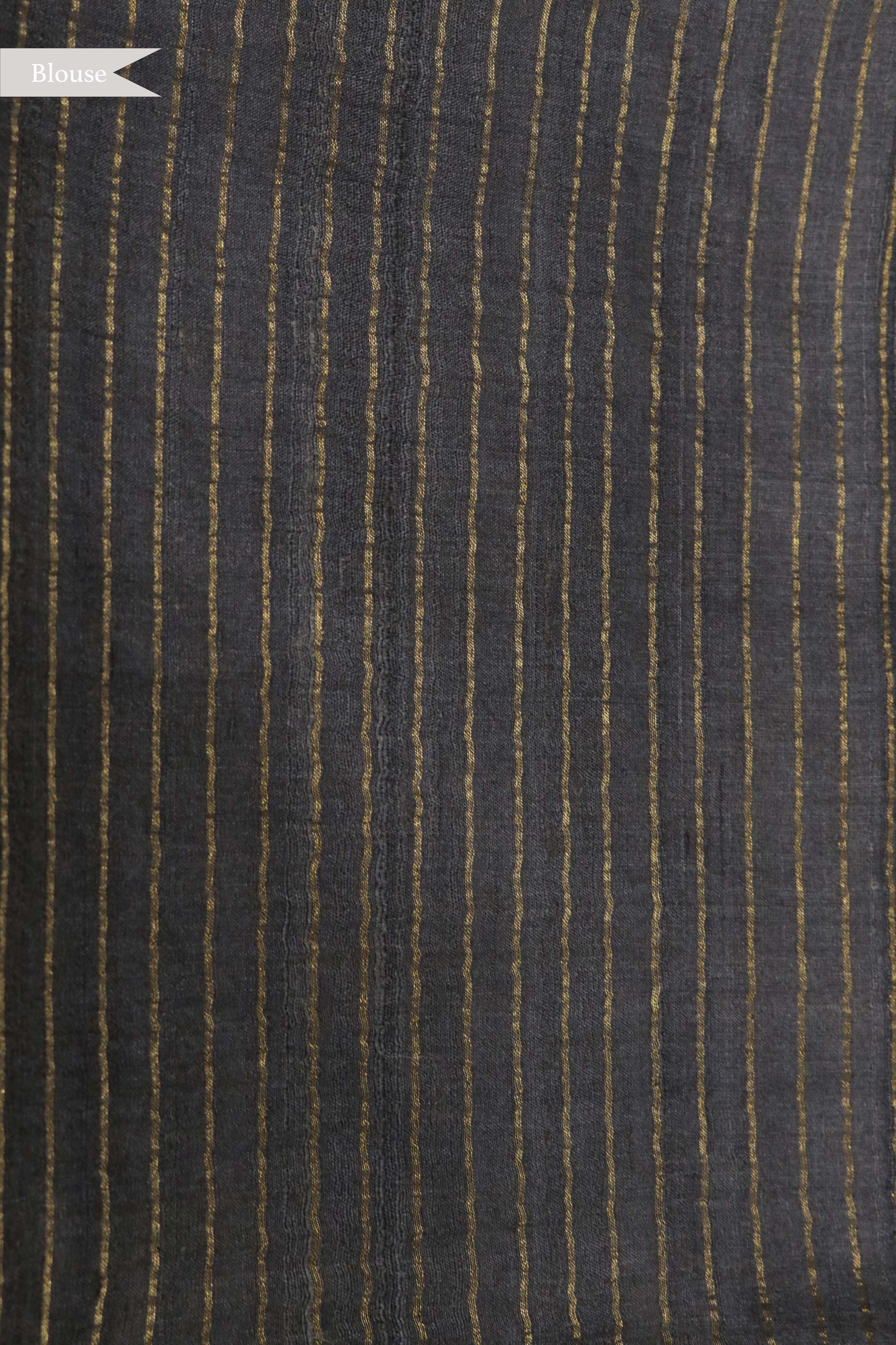 Beige Kalamkari Tussar Silk Saree