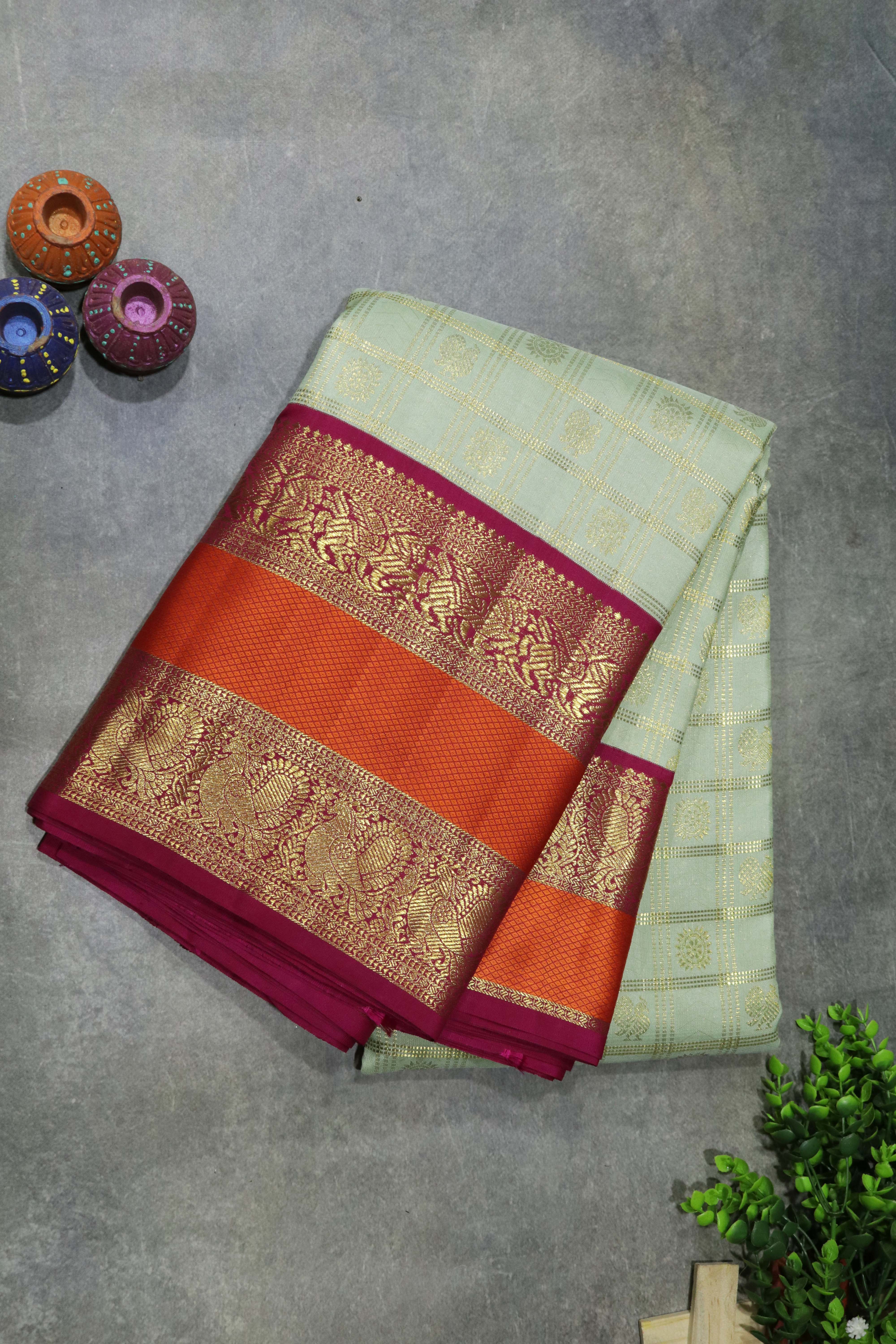 Pastel Green Kanchivaram Silk Saree