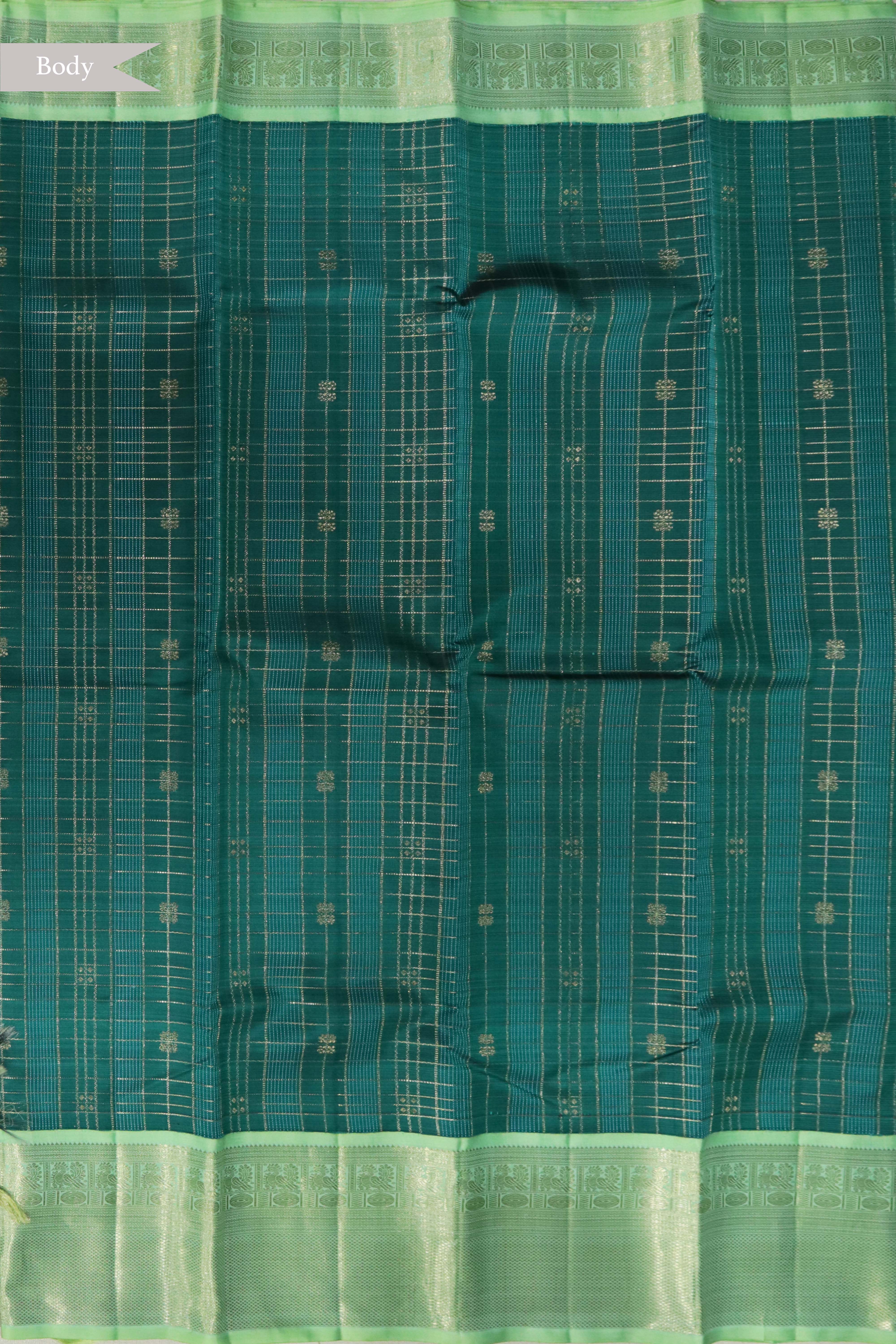 Teal Green Kanchivaram Silk Saree