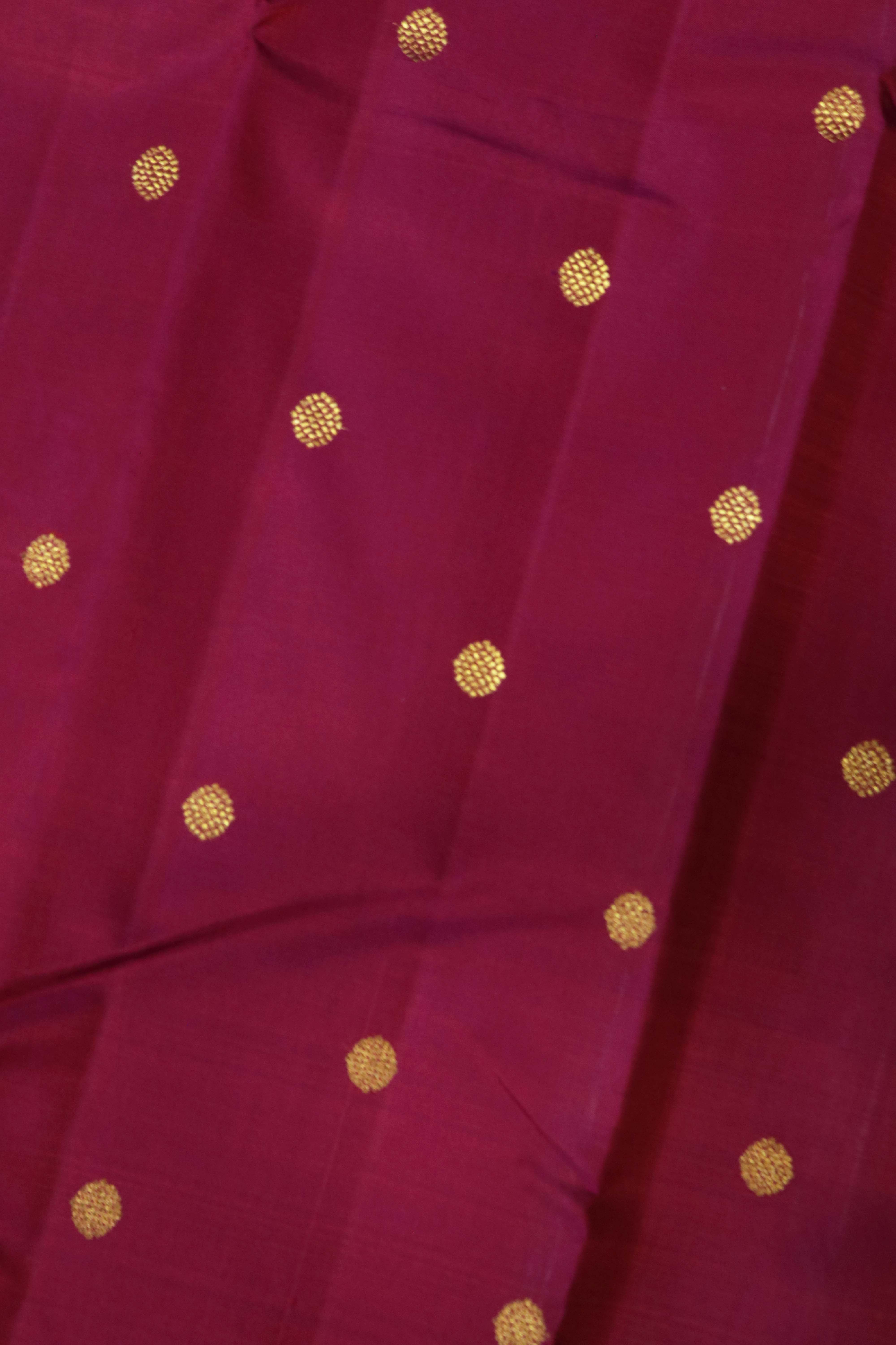 Cherry Red Kanchivaram Silk Saree