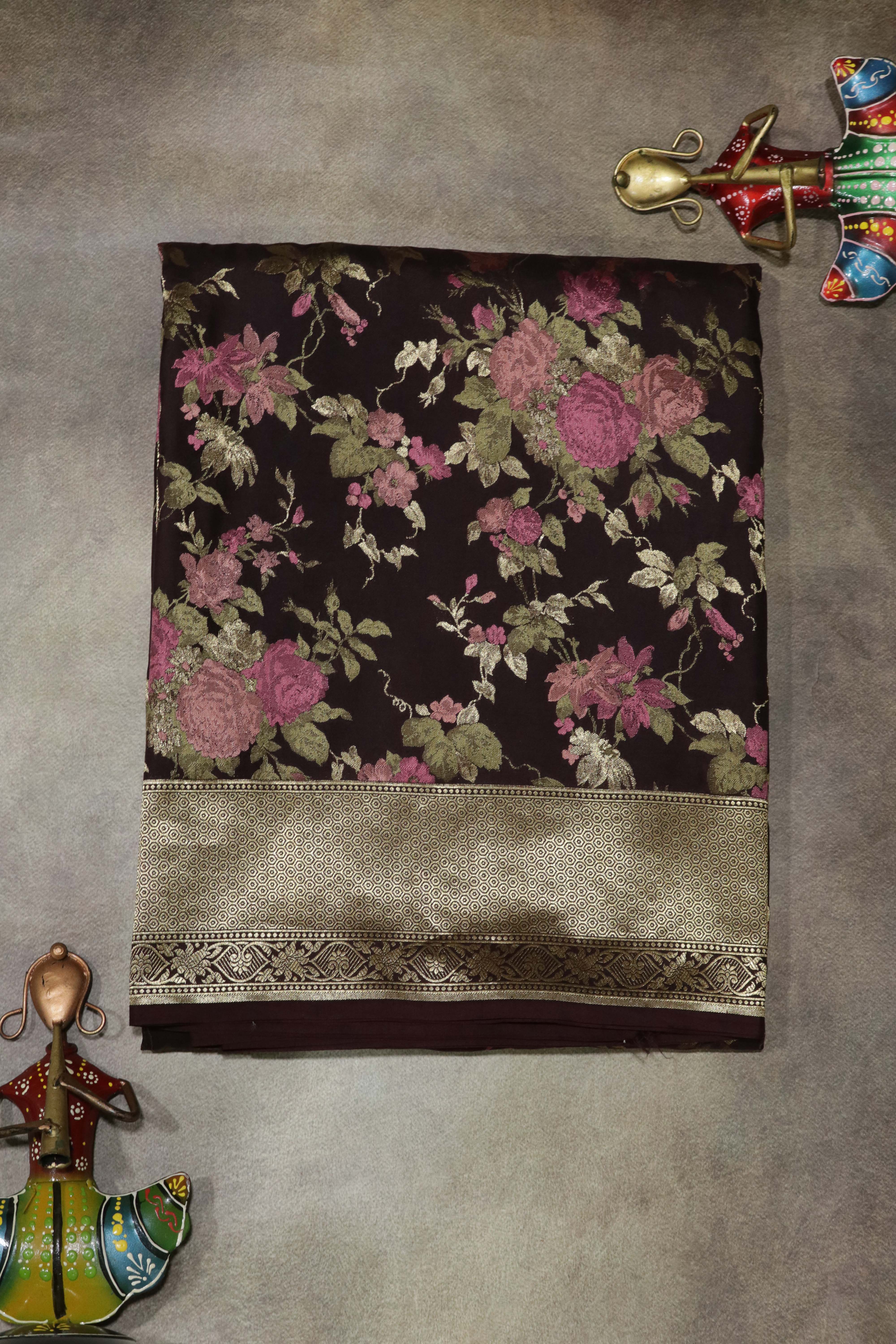 Coffee Brown Banarasi Silk Saree