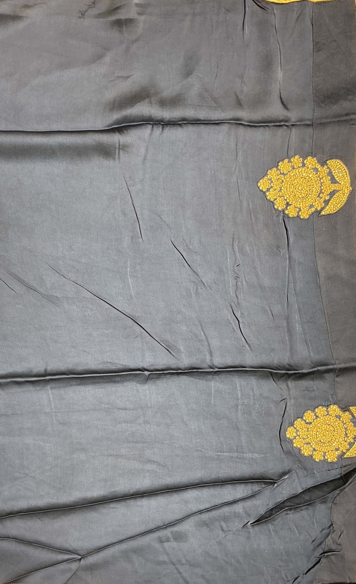 Ivory Crepe Silk Saree