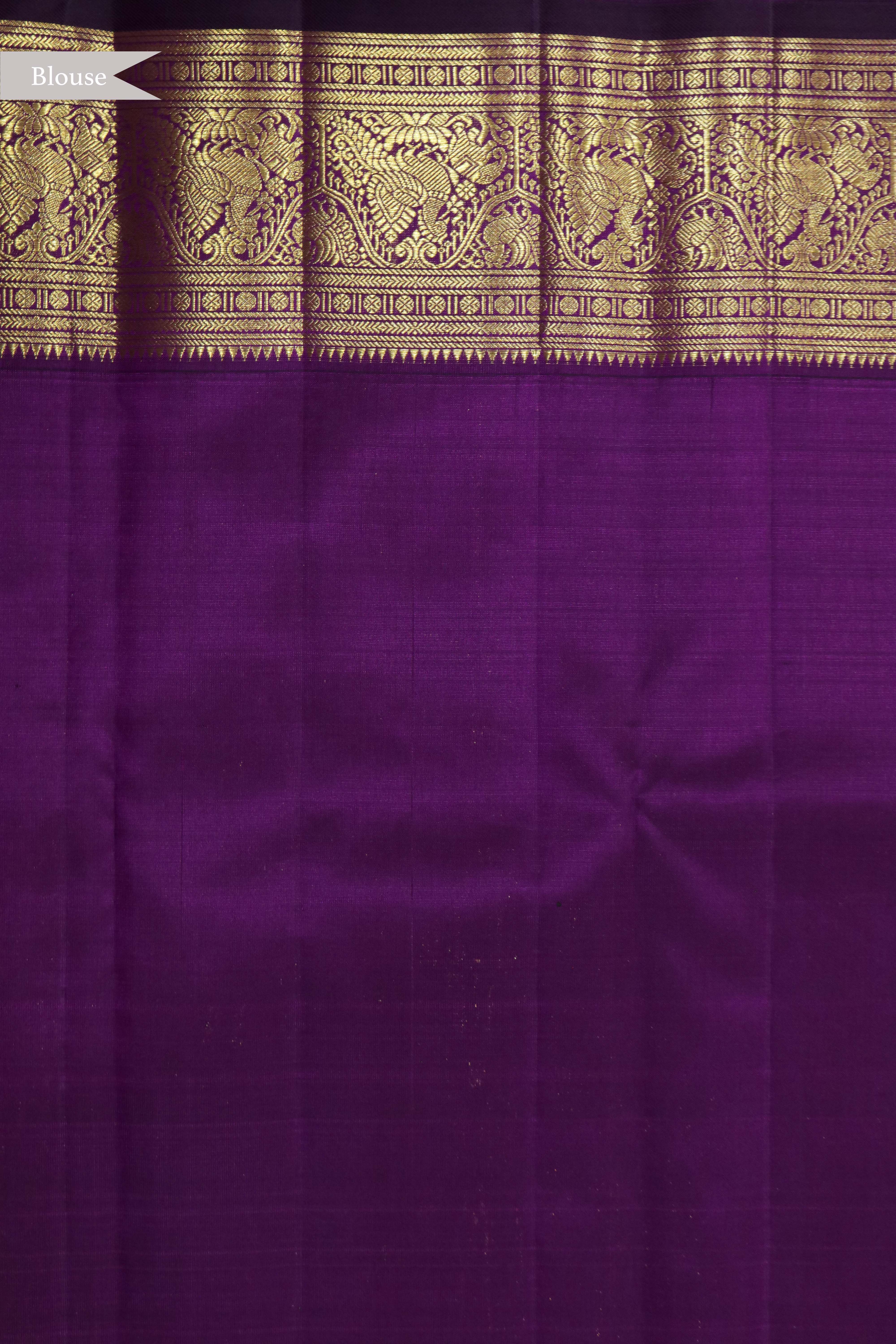 Bright Orange Kanchivaram Silk Saree