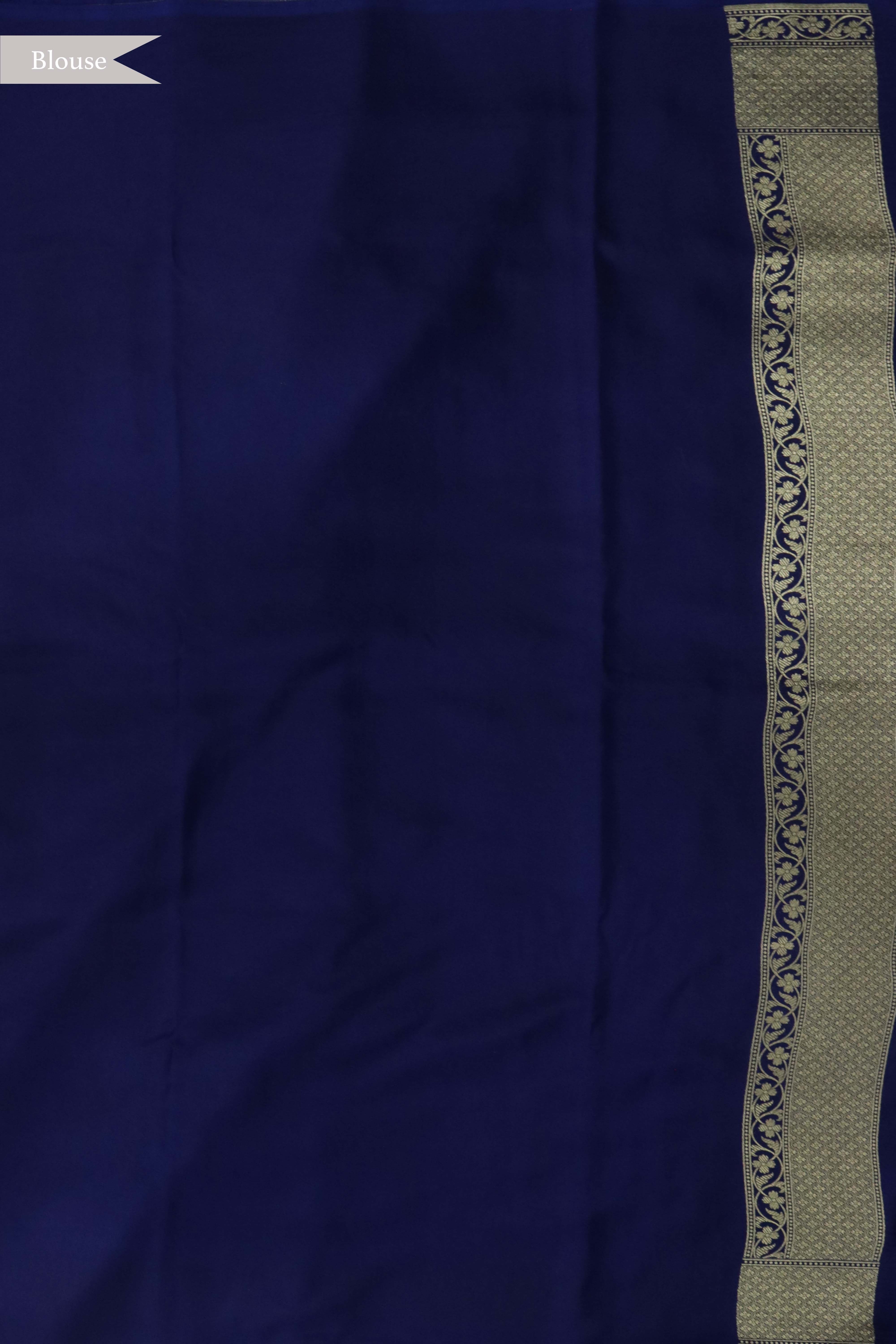 Ink Blue Banarasi Silk Saree
