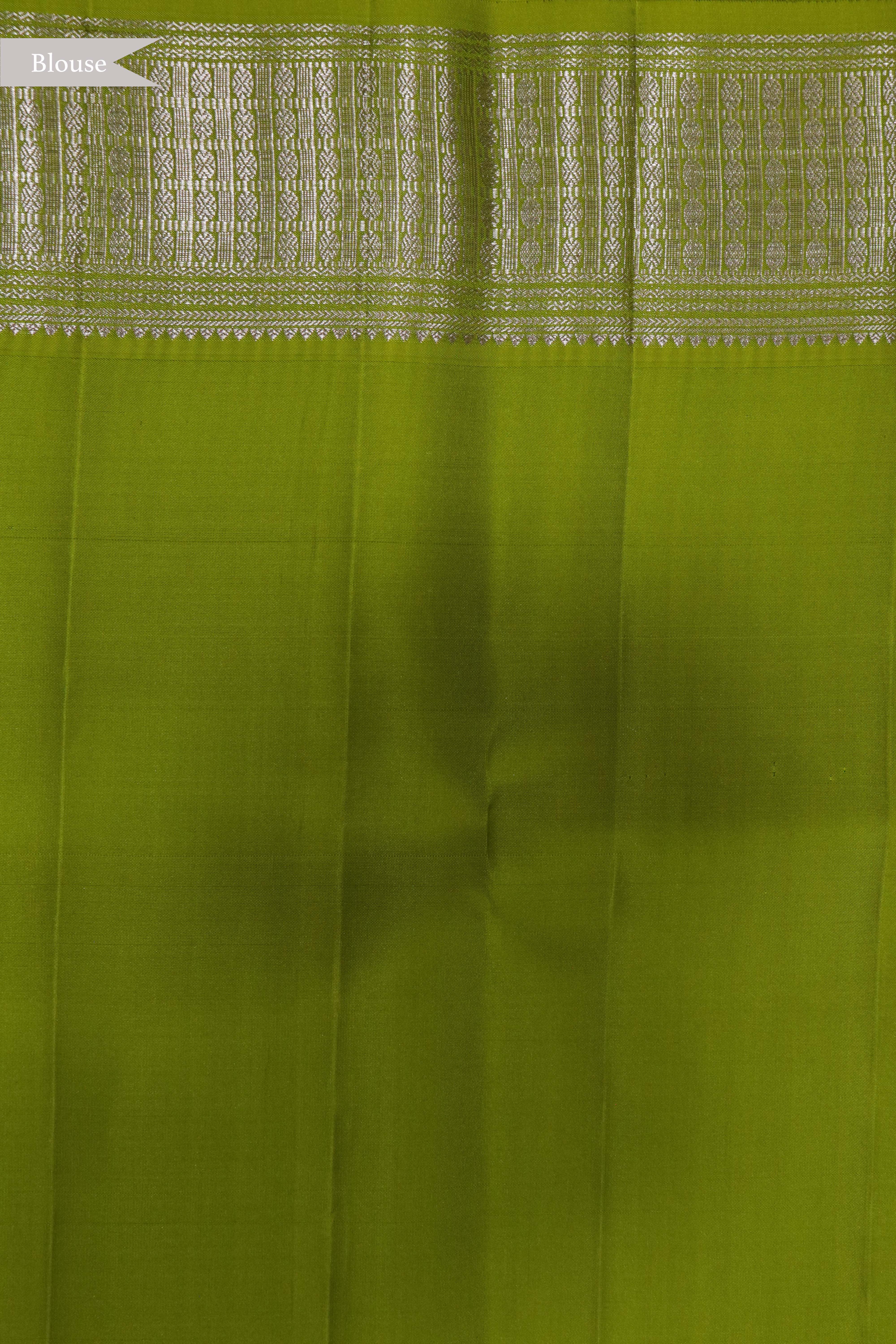 Lime Green Kanchivaram Silk Saree