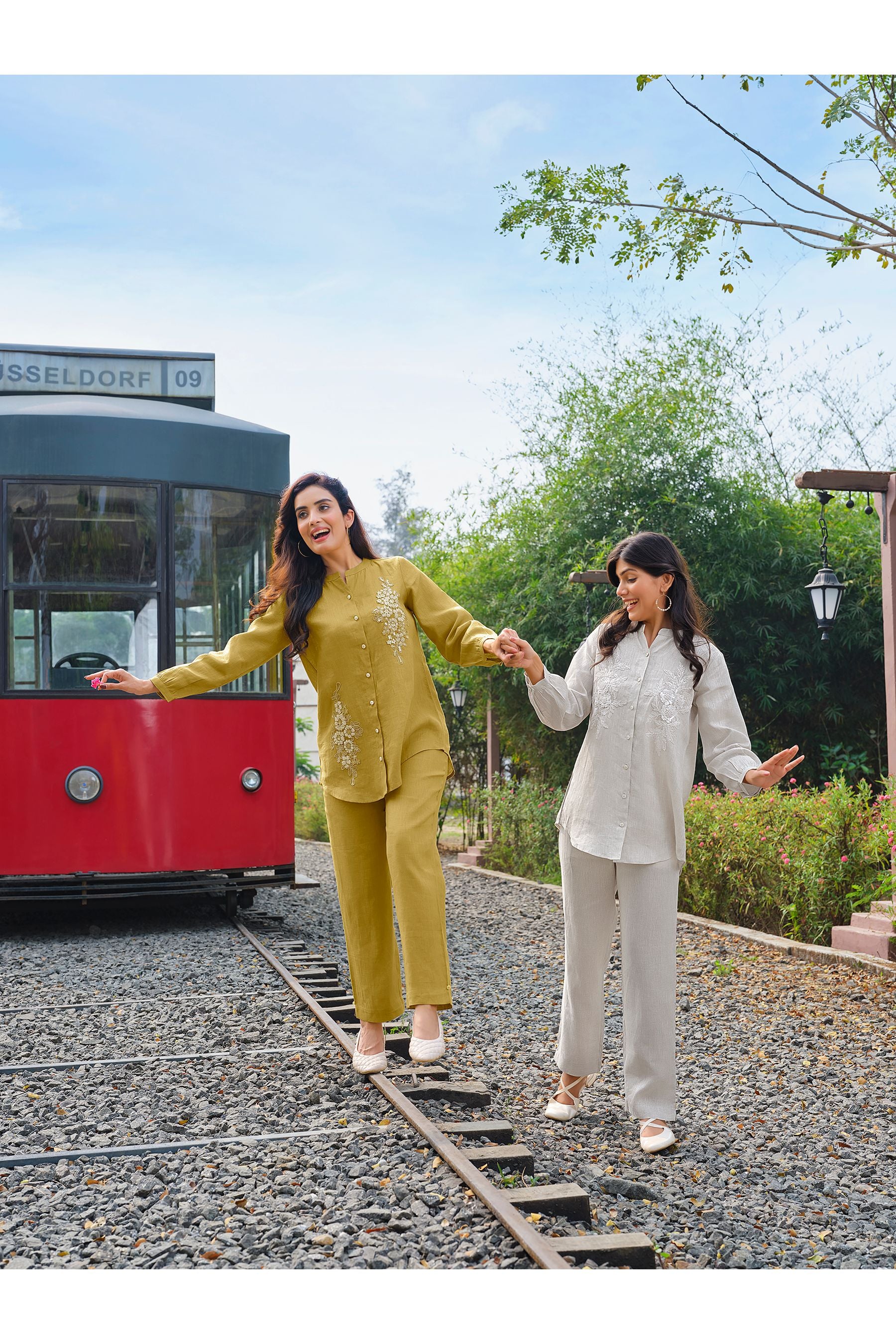 Mustard Floral Embroidered Co-Ord Set
