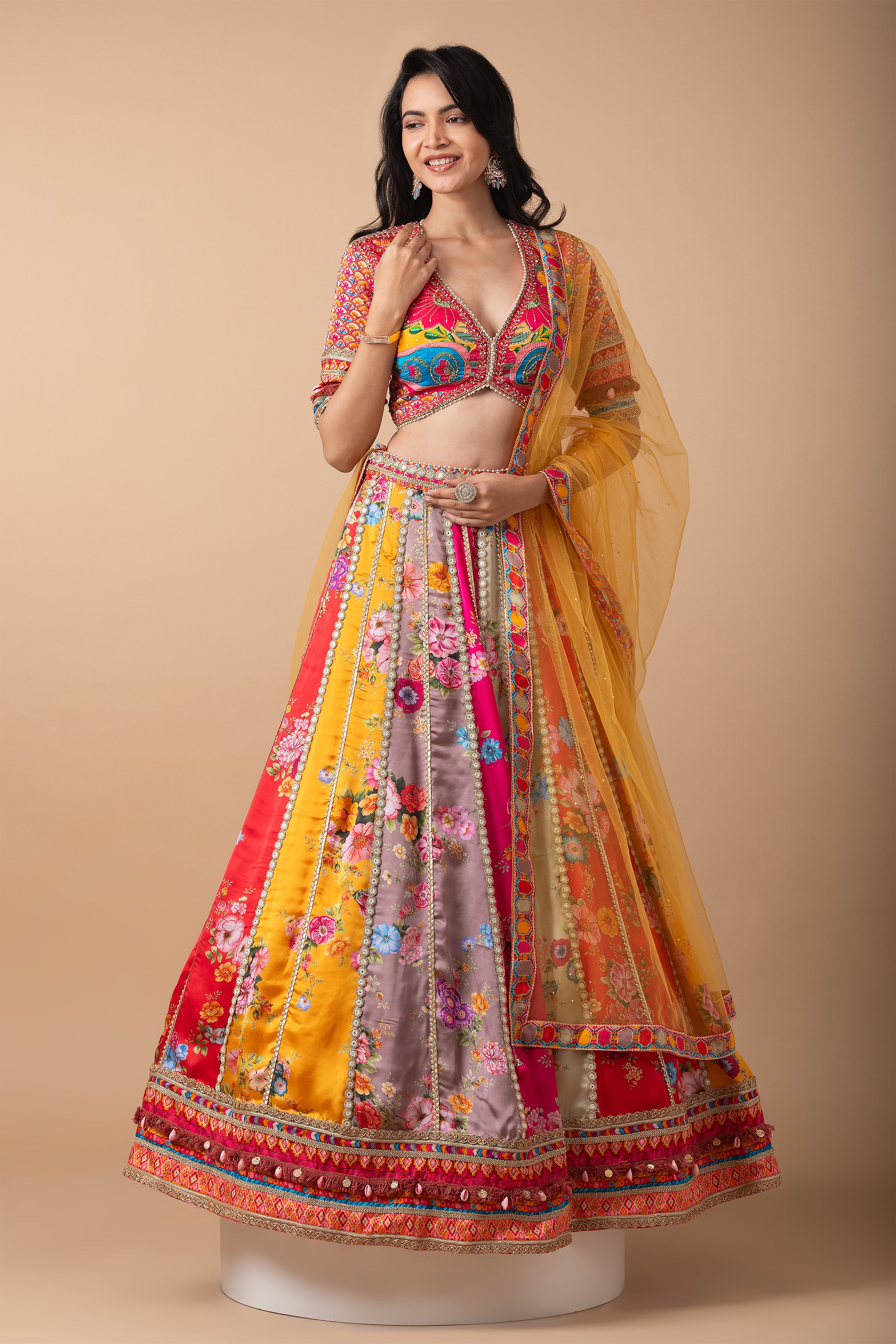 Multicolor Floral printed Lehenga Set