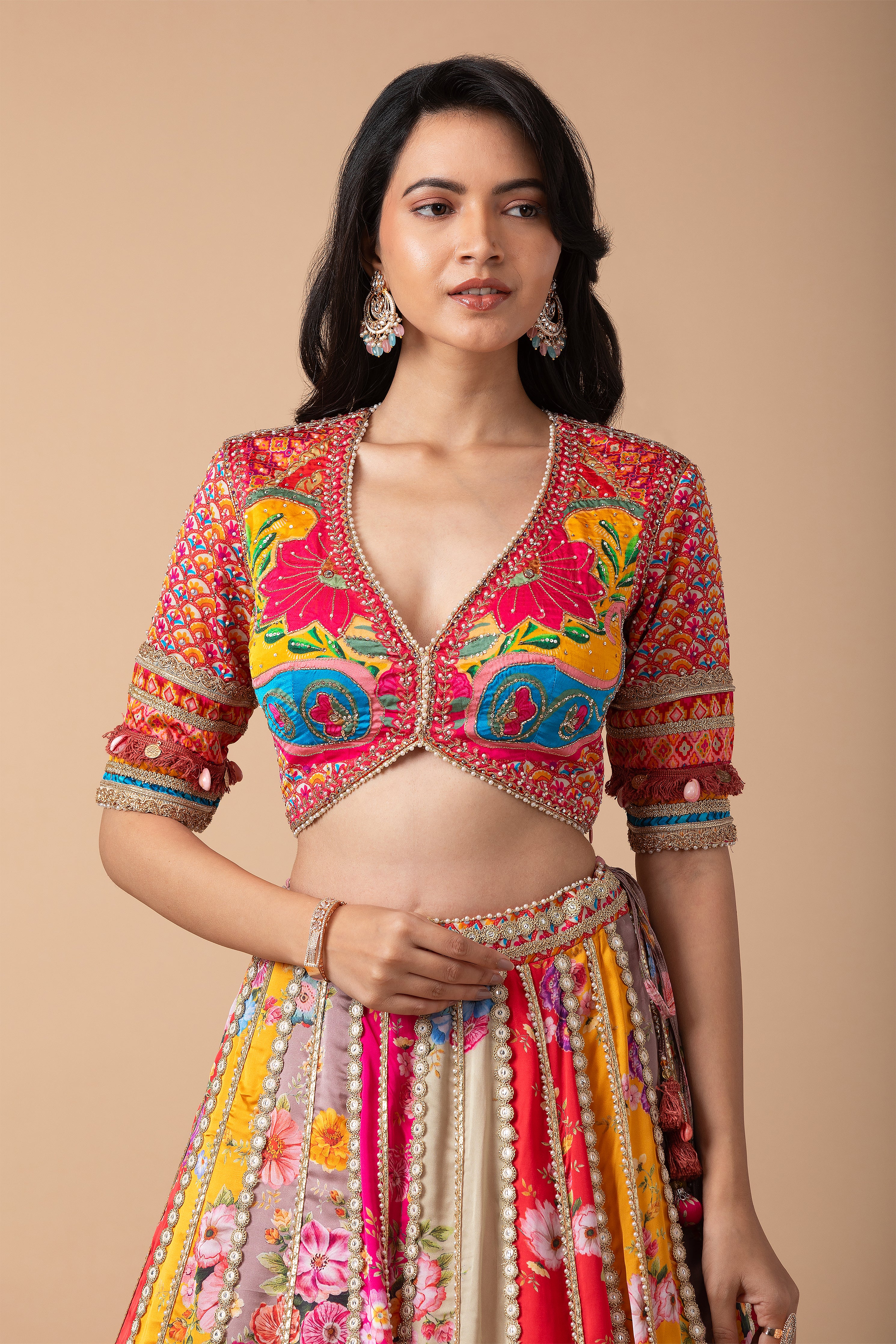 Multicolor Floral printed Lehenga Set