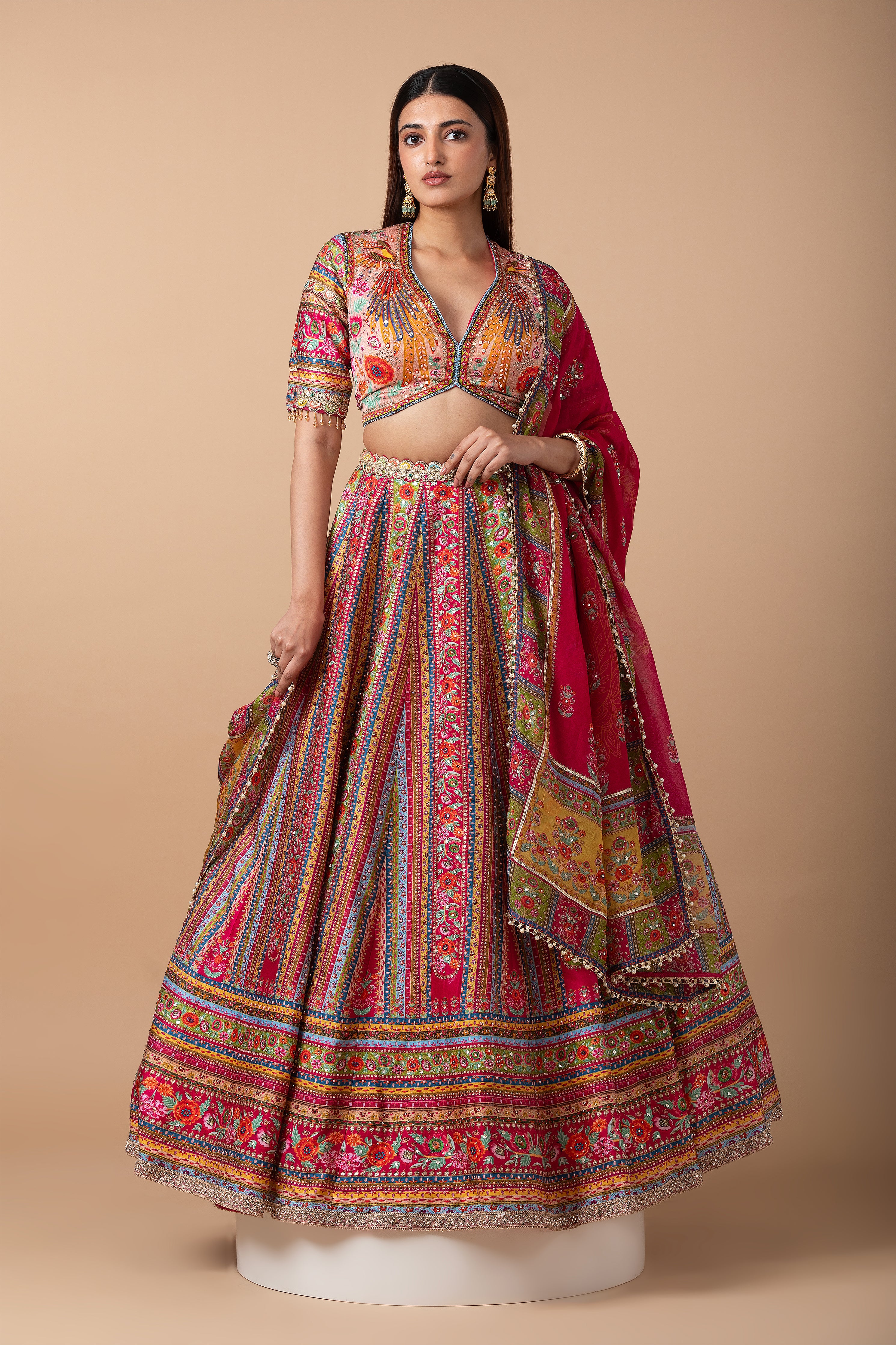 Multicolor printed Lehenga Set - Mokshaa