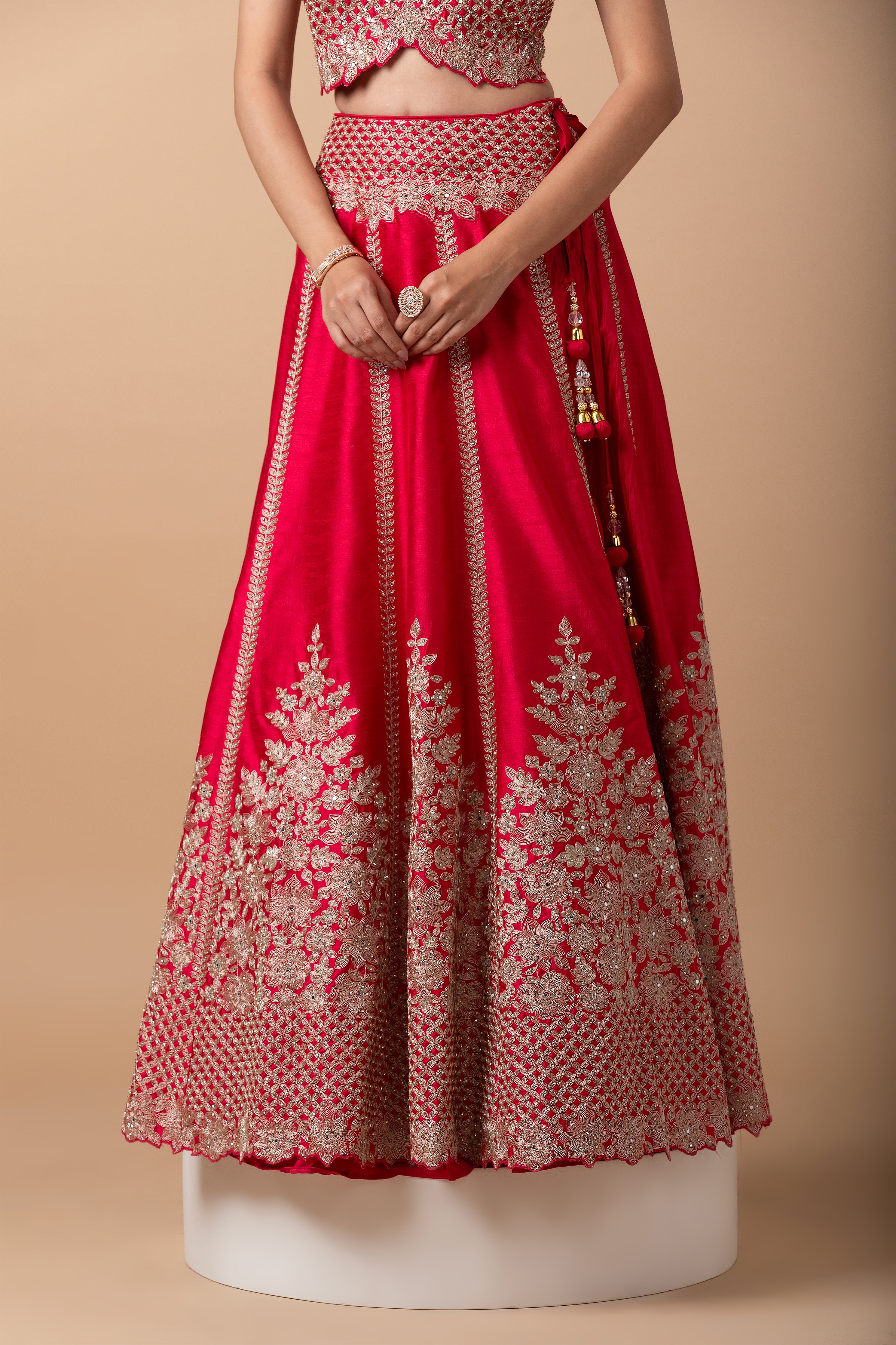 Rose Pink Embroidered Lehenga Set