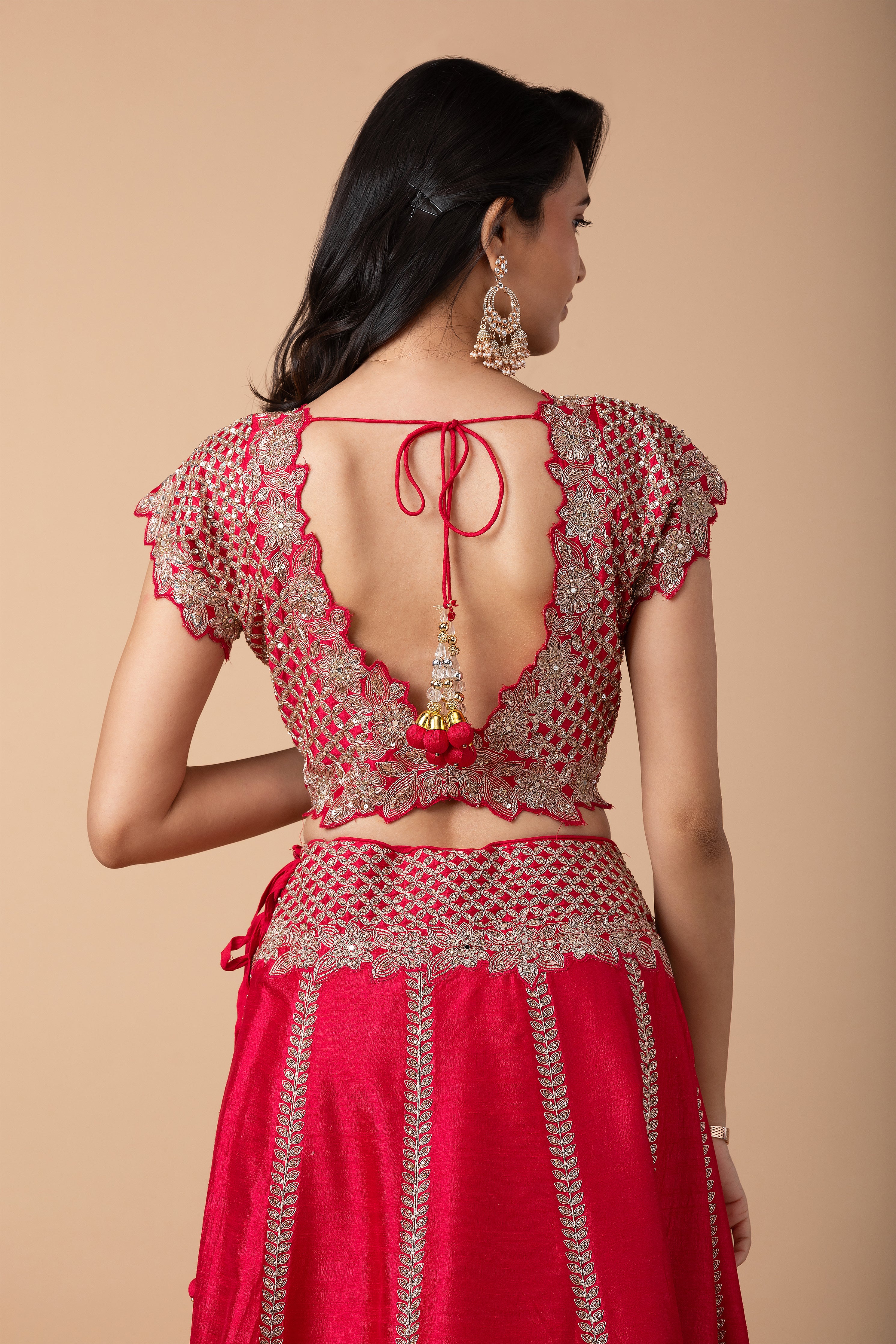 Rose Pink Embroidered Lehenga Set