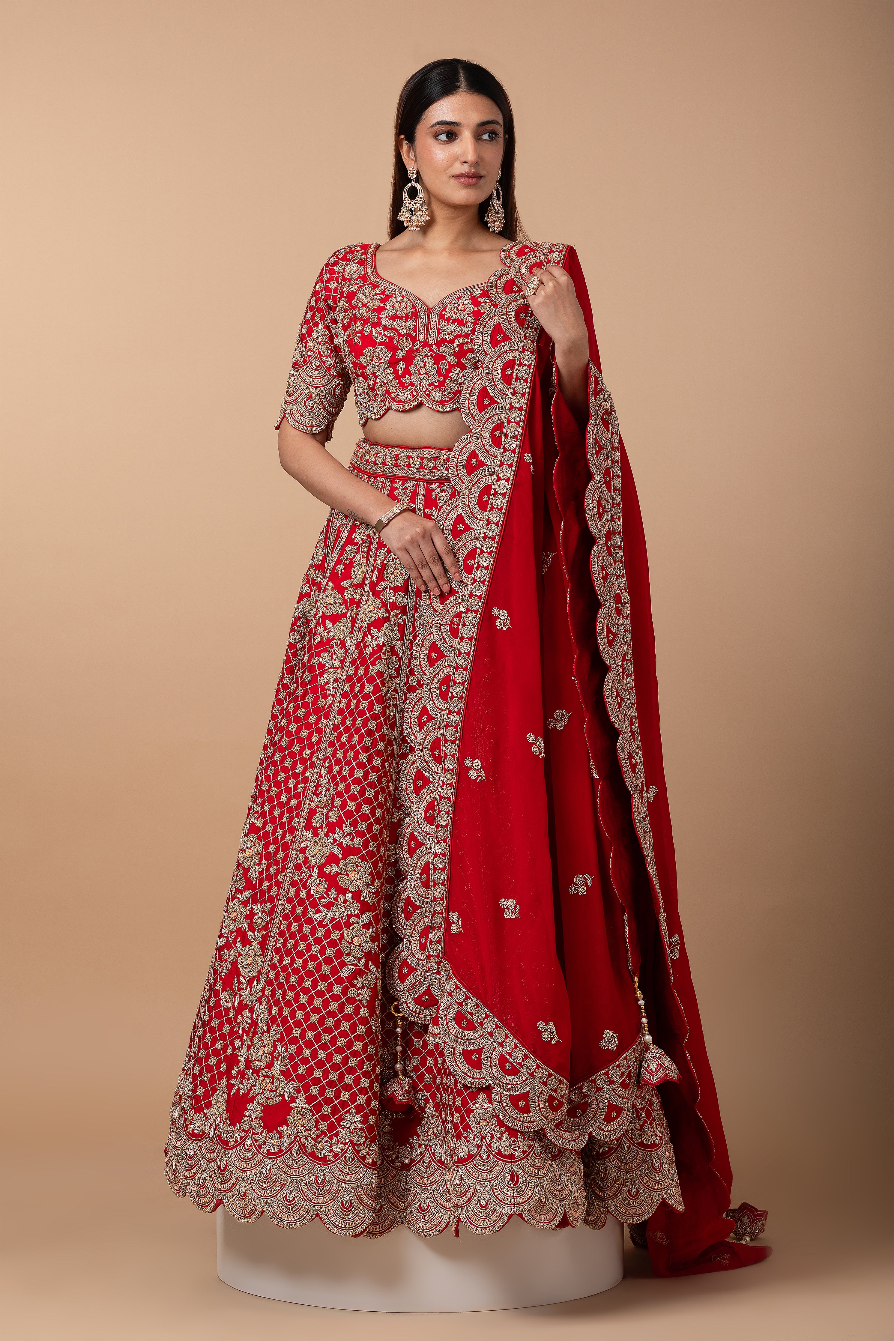 Classic Red Silk lehenga set