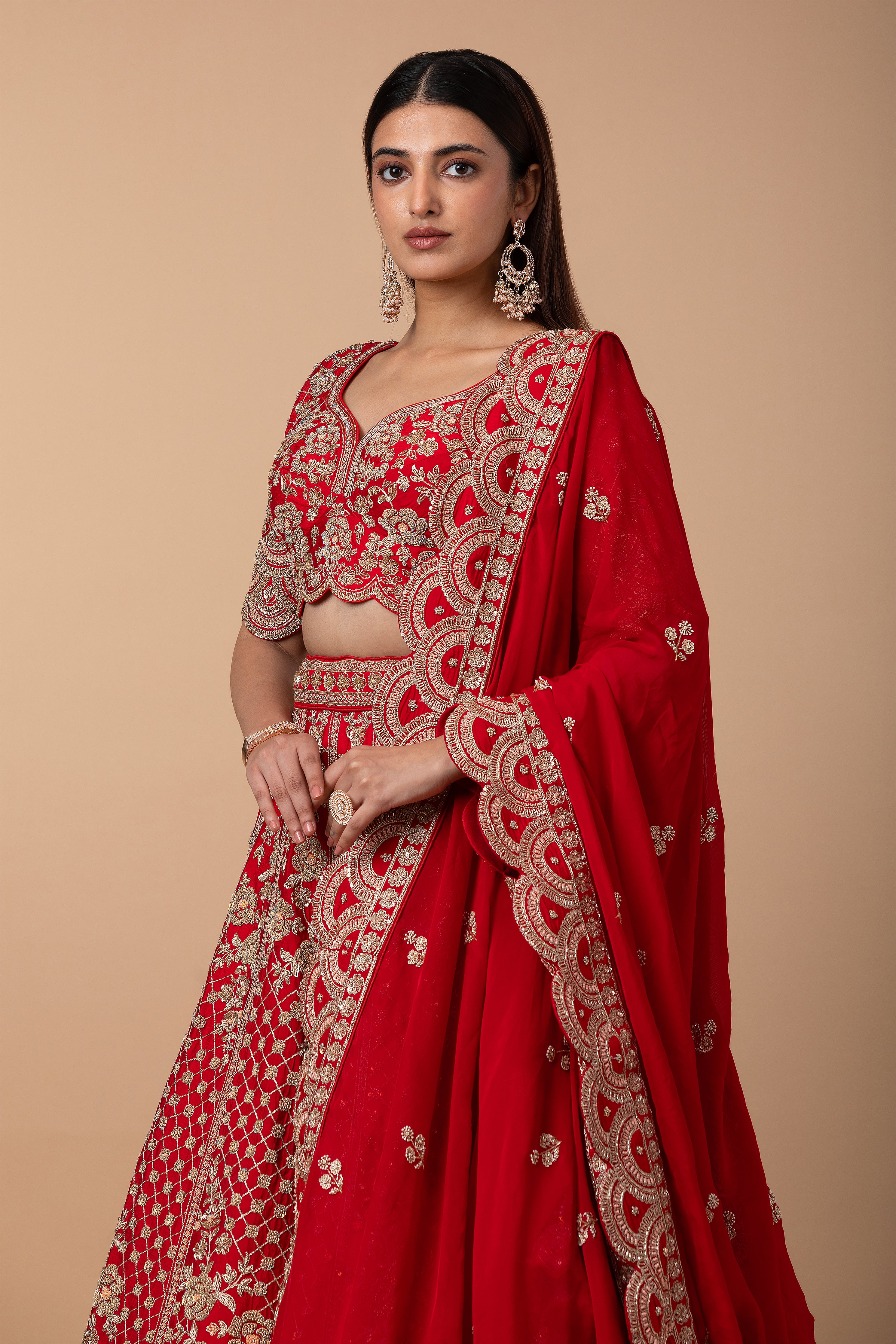 Classic Red Silk lehenga set