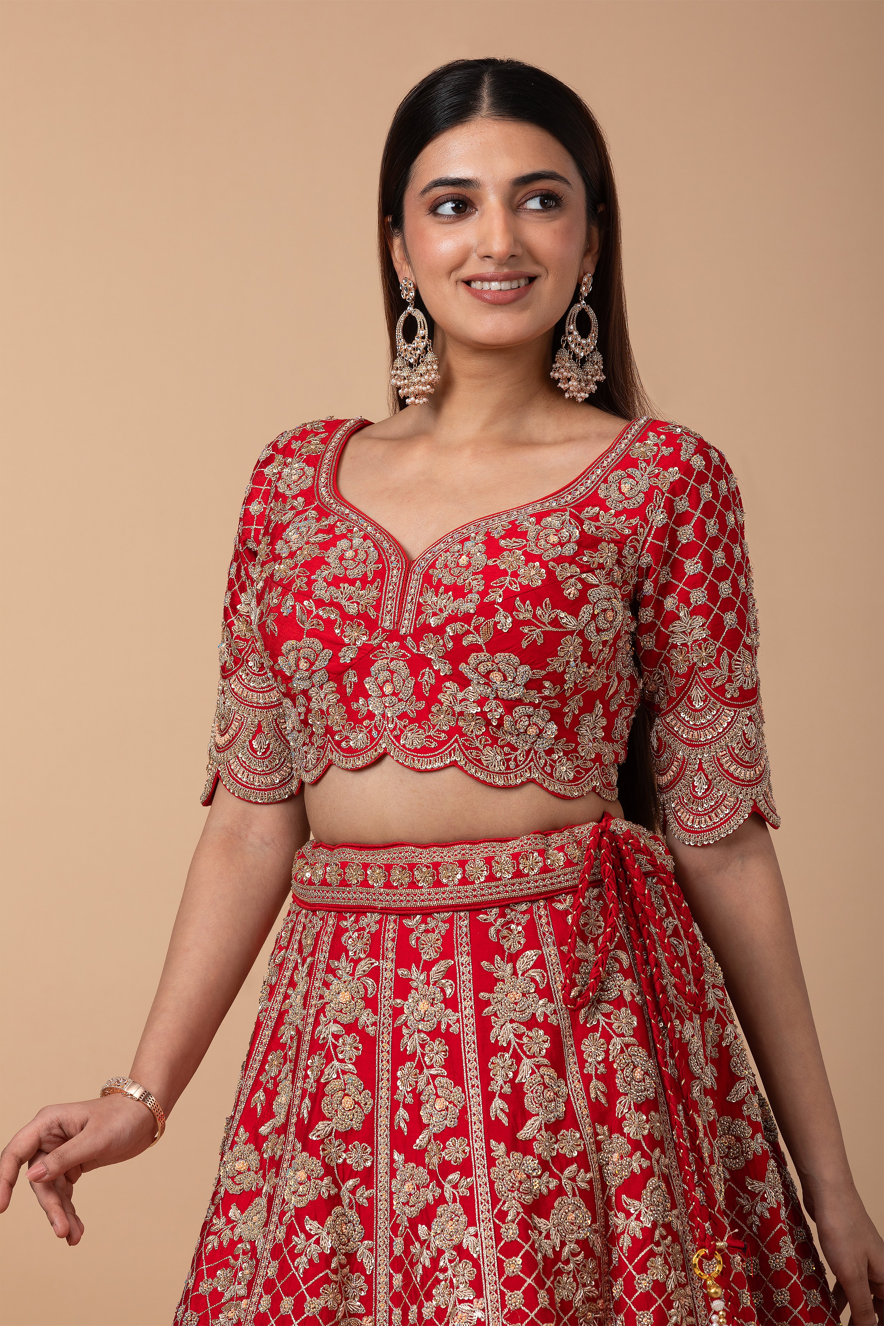 Classic Red Silk lehenga set